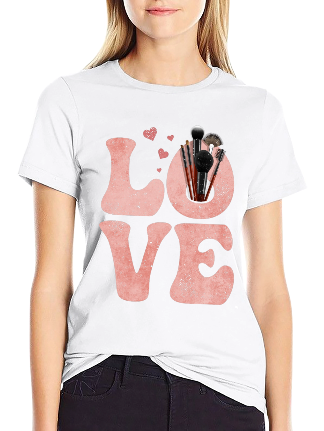LOVE Makeup Brush T-Shirt Valentines Day