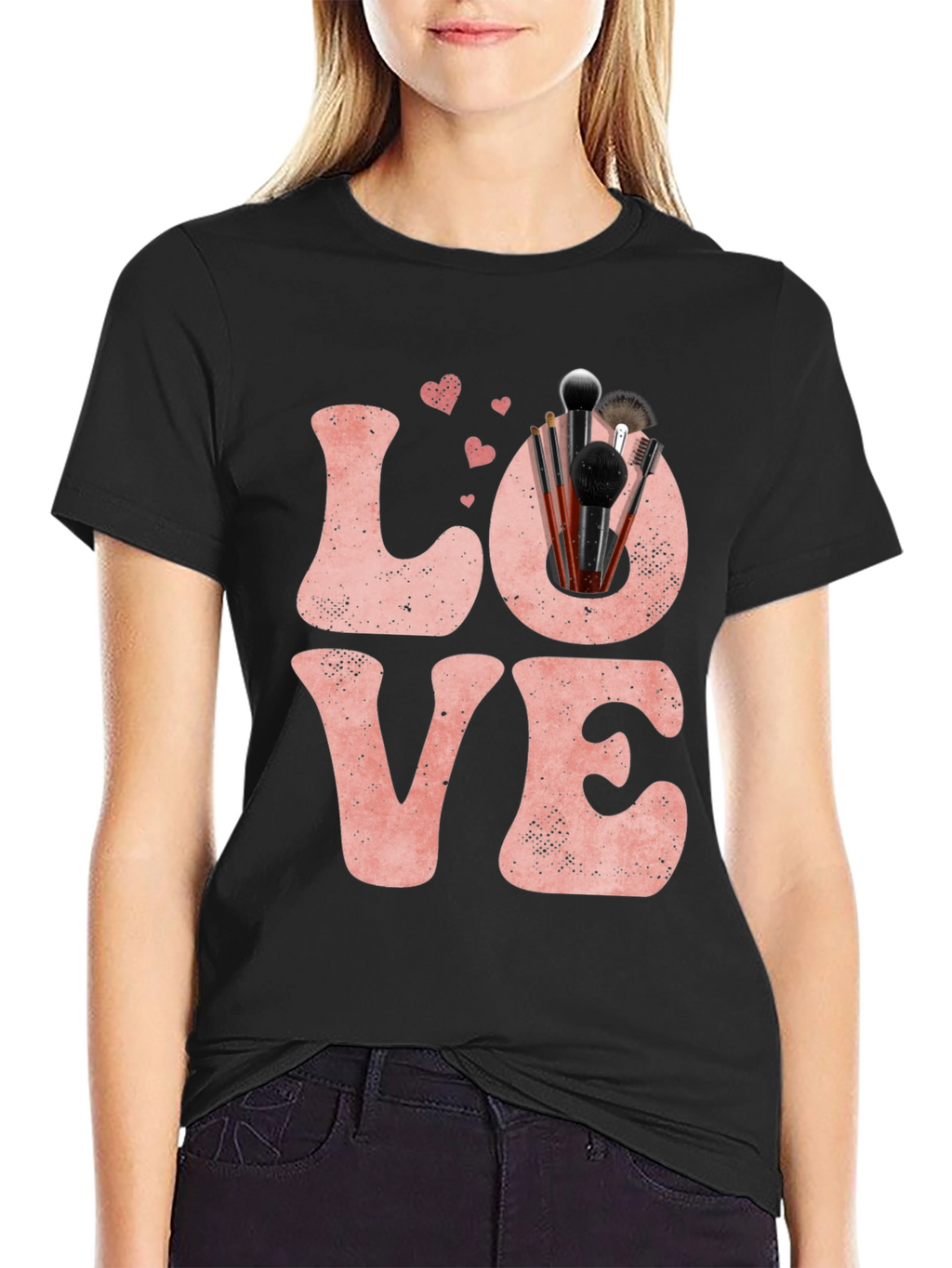 LOVE Makeup Brush T-Shirt Valentines Day