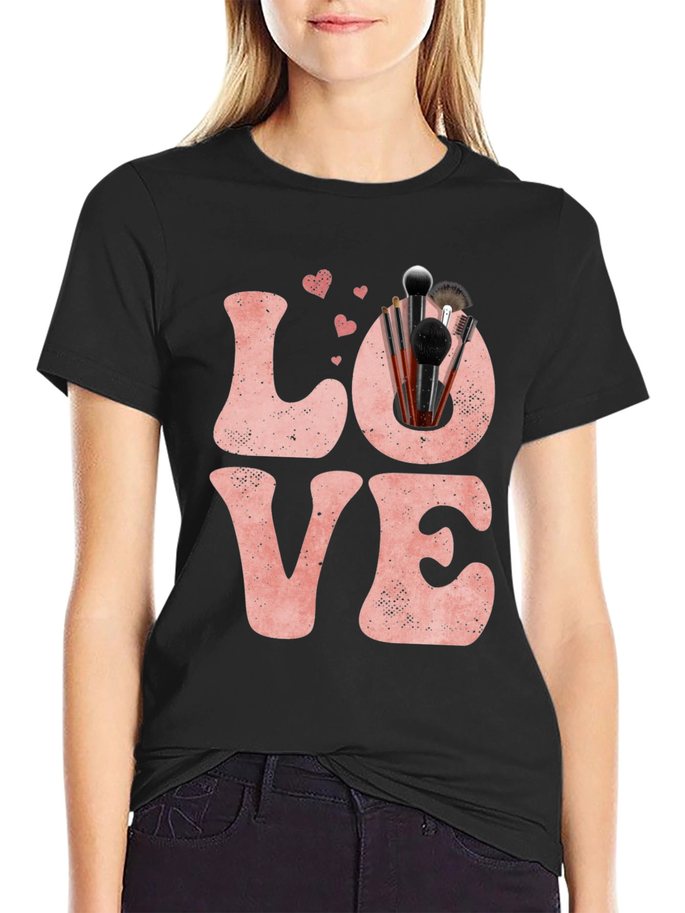 LOVE Makeup Brush T-Shirt Valentines Day