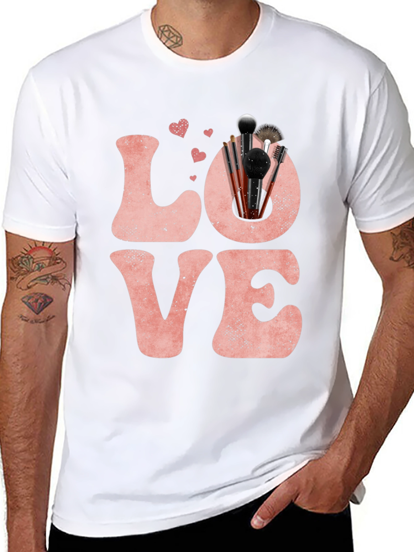 LOVE Makeup Brush T-Shirt Valentines Day