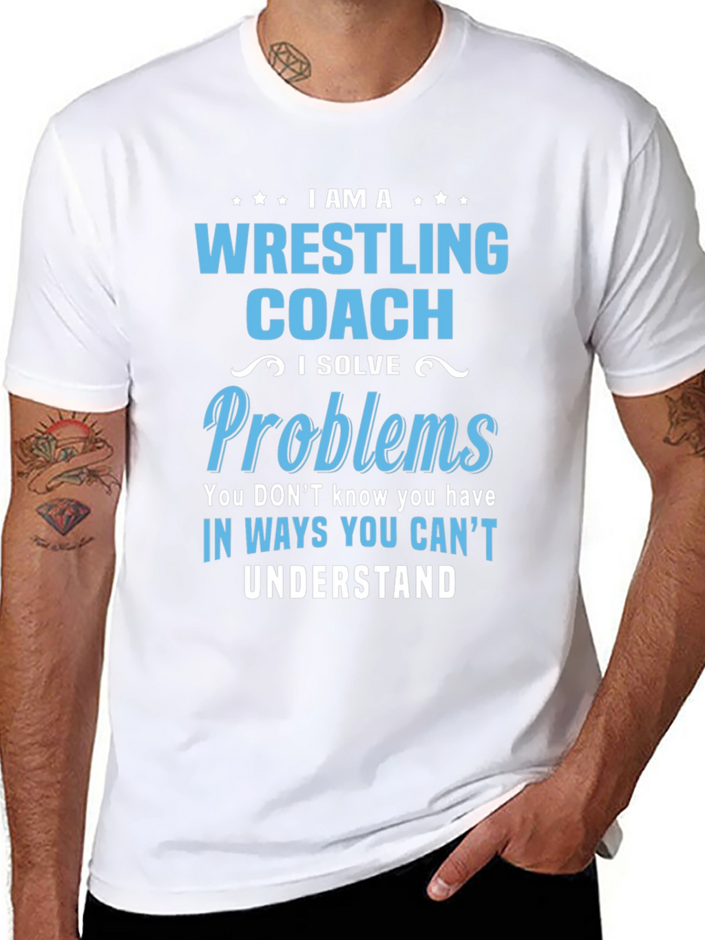 Wrestling Coach T-Shirt: I Solve Problems Tee