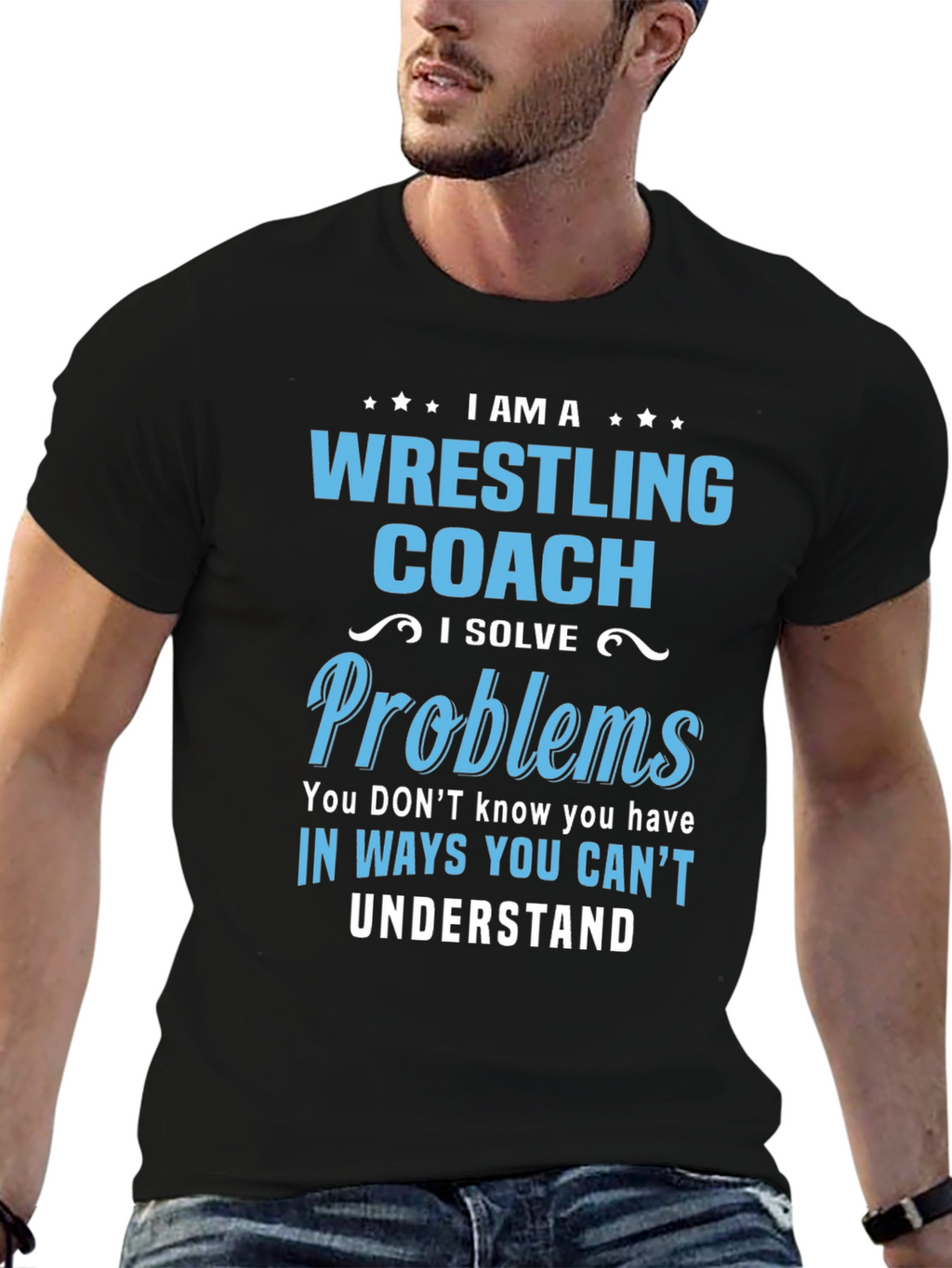Wrestling Coach T-Shirt: I Solve Problems Tee