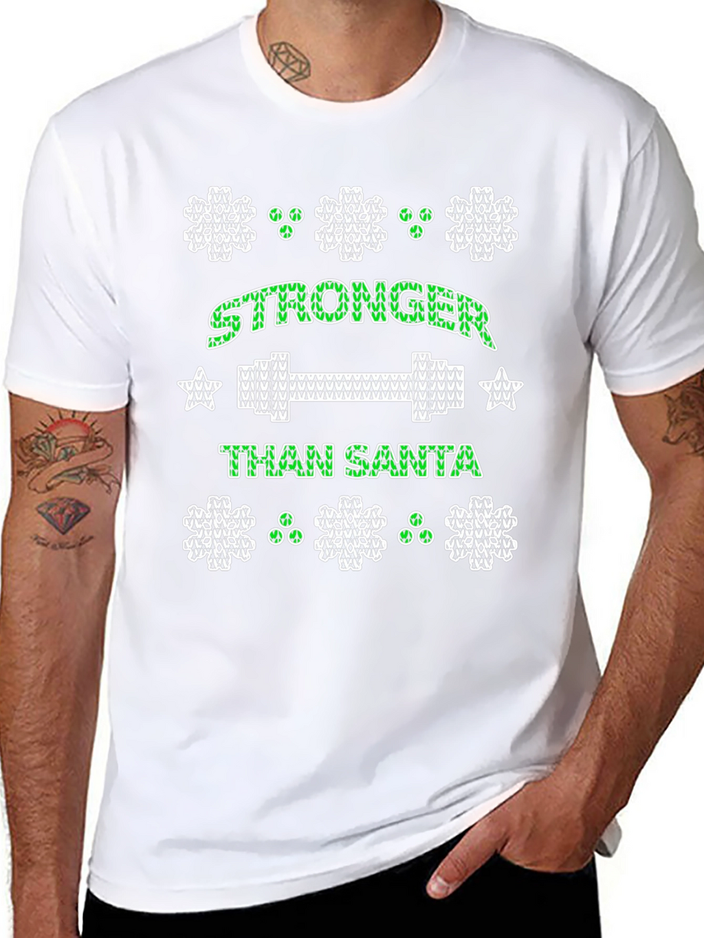 Stronger Than Santa Holiday Workout T-Shirt