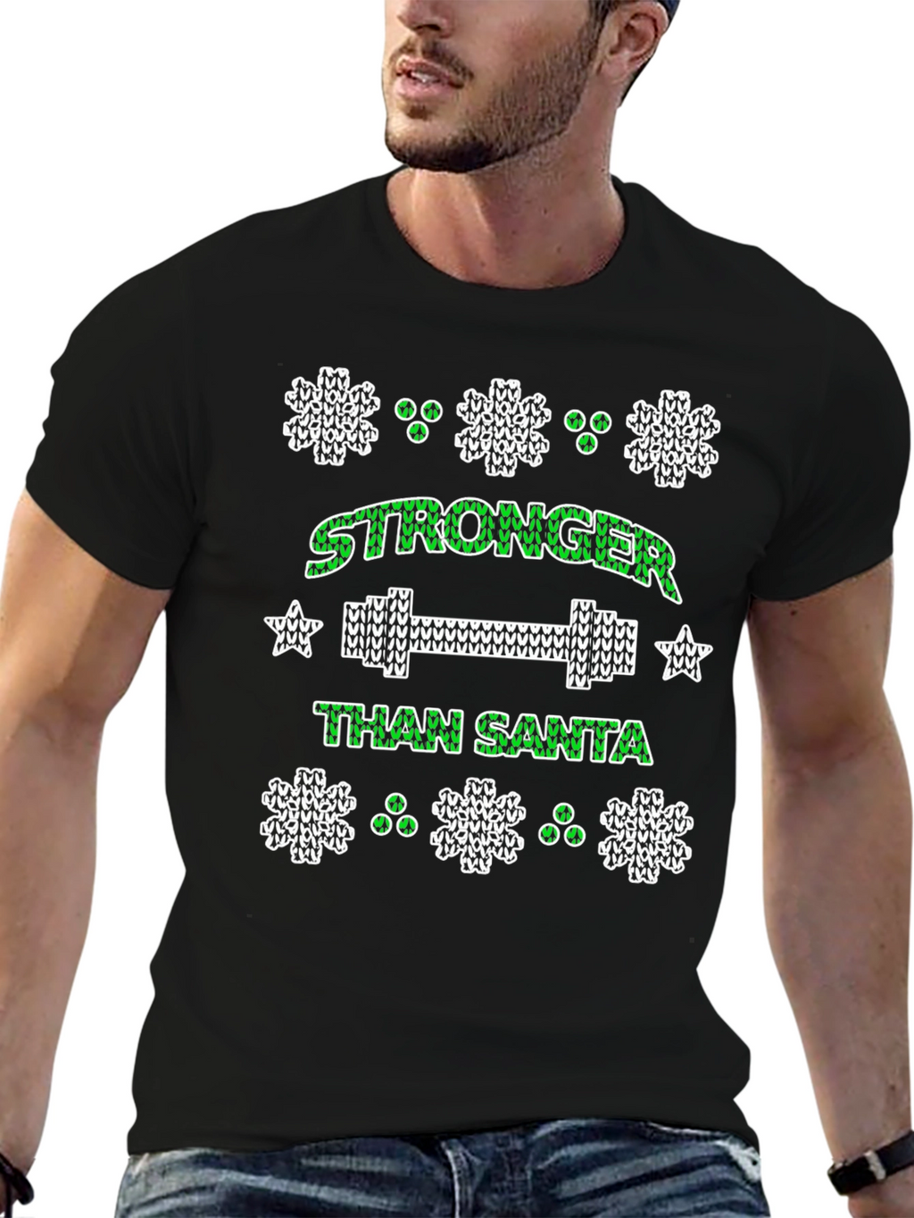 Stronger Than Santa Holiday Workout T-Shirt