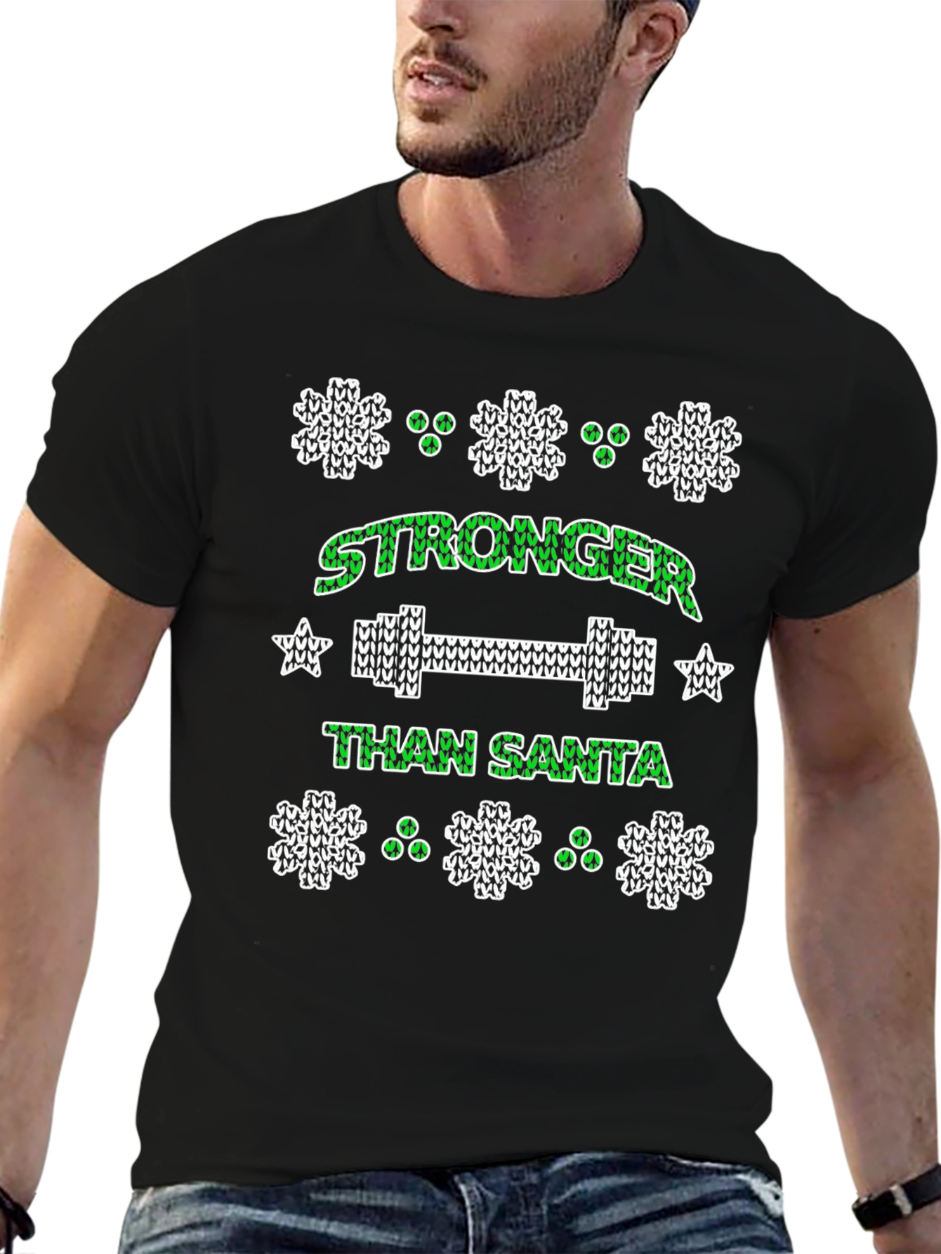 Stronger Than Santa Holiday Workout T-Shirt