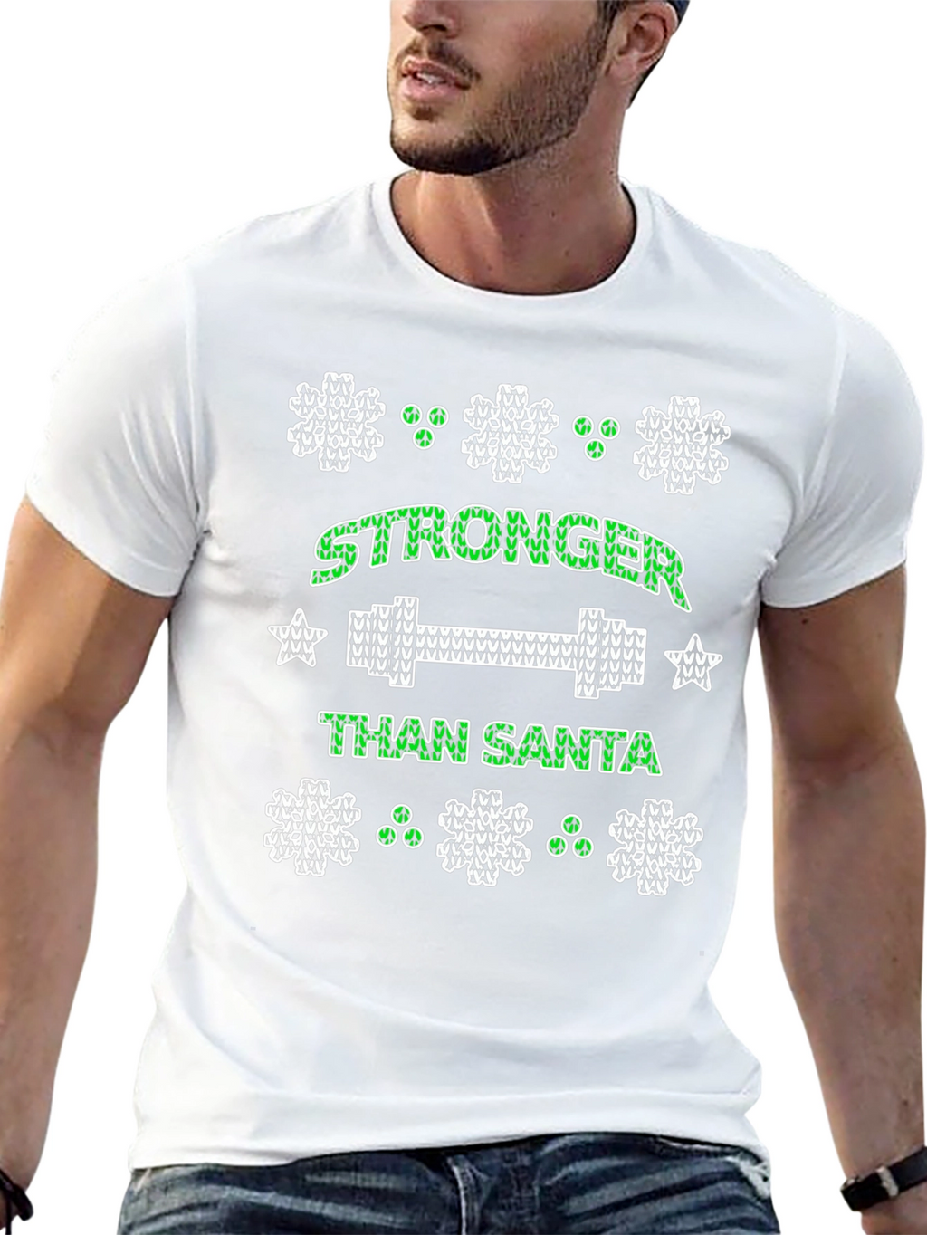Stronger Than Santa Holiday Workout T-Shirt