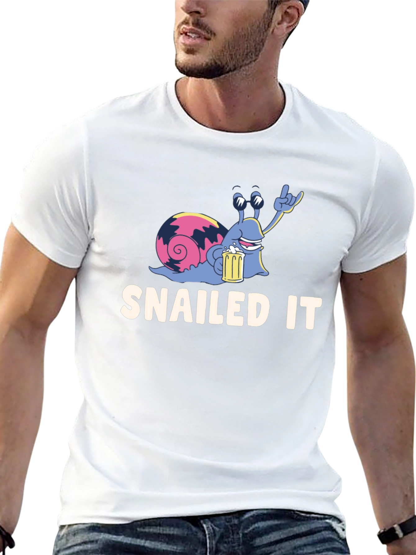 SNAILED IT Snail Beer T-Shirt Funny Tee