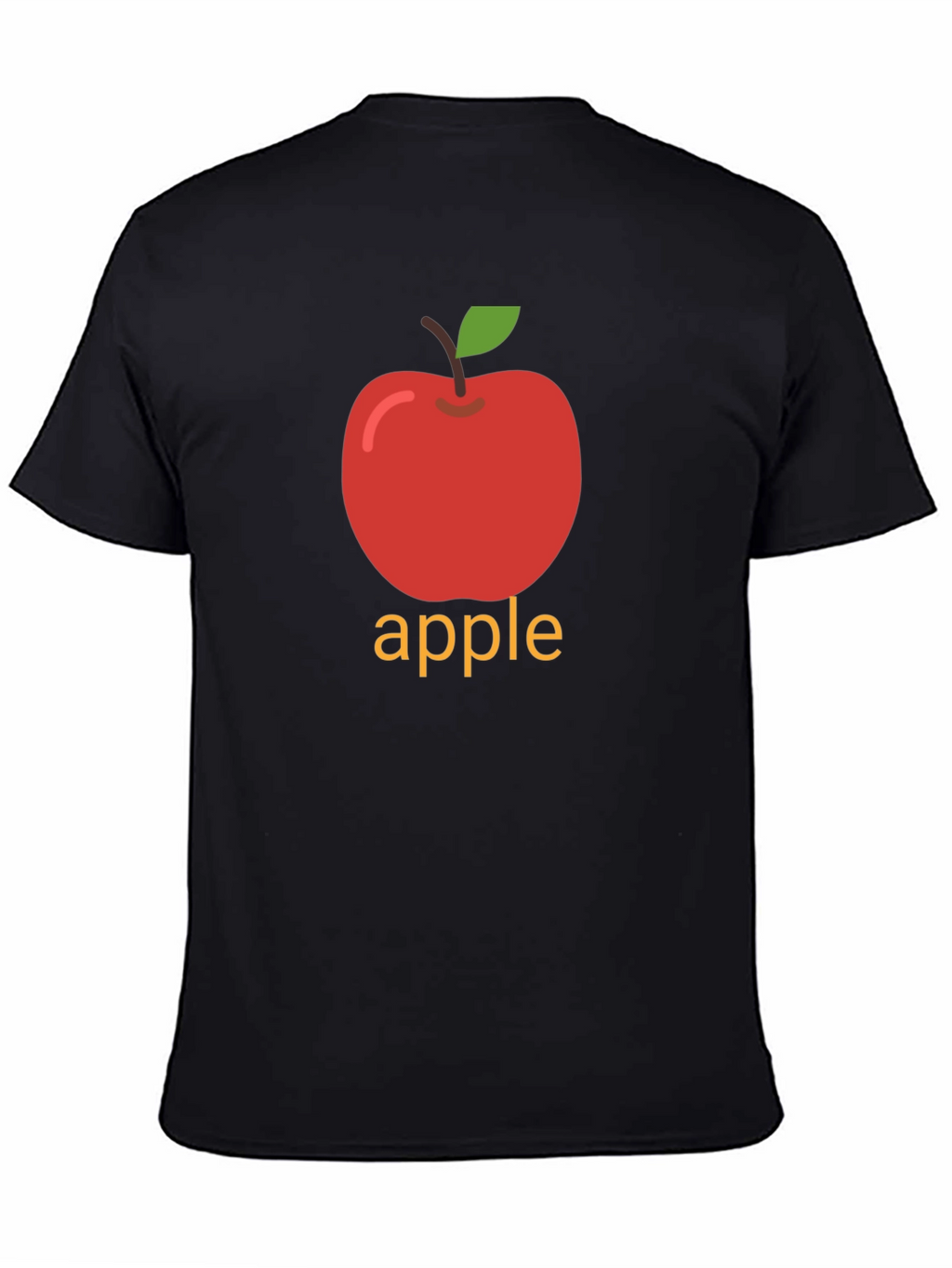 Apple Graphic Print Black T-Shirt