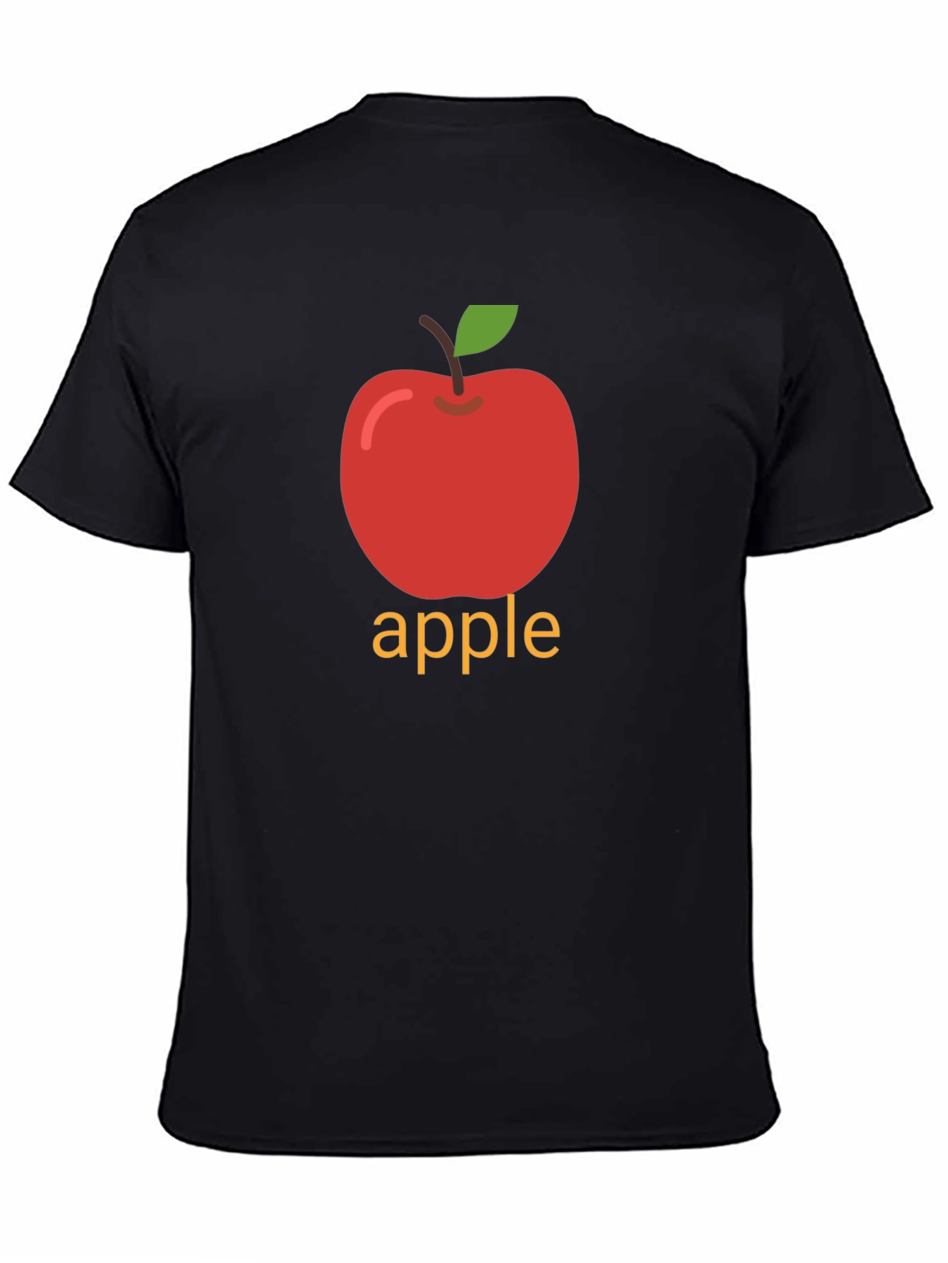 Apple Graphic Print Black T-Shirt