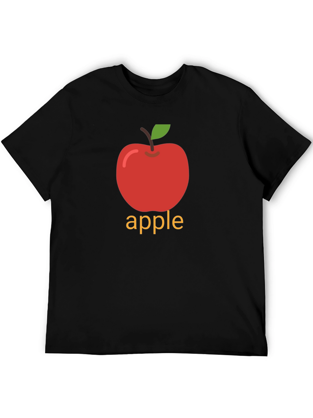 Apple Graphic Print Black T-Shirt
