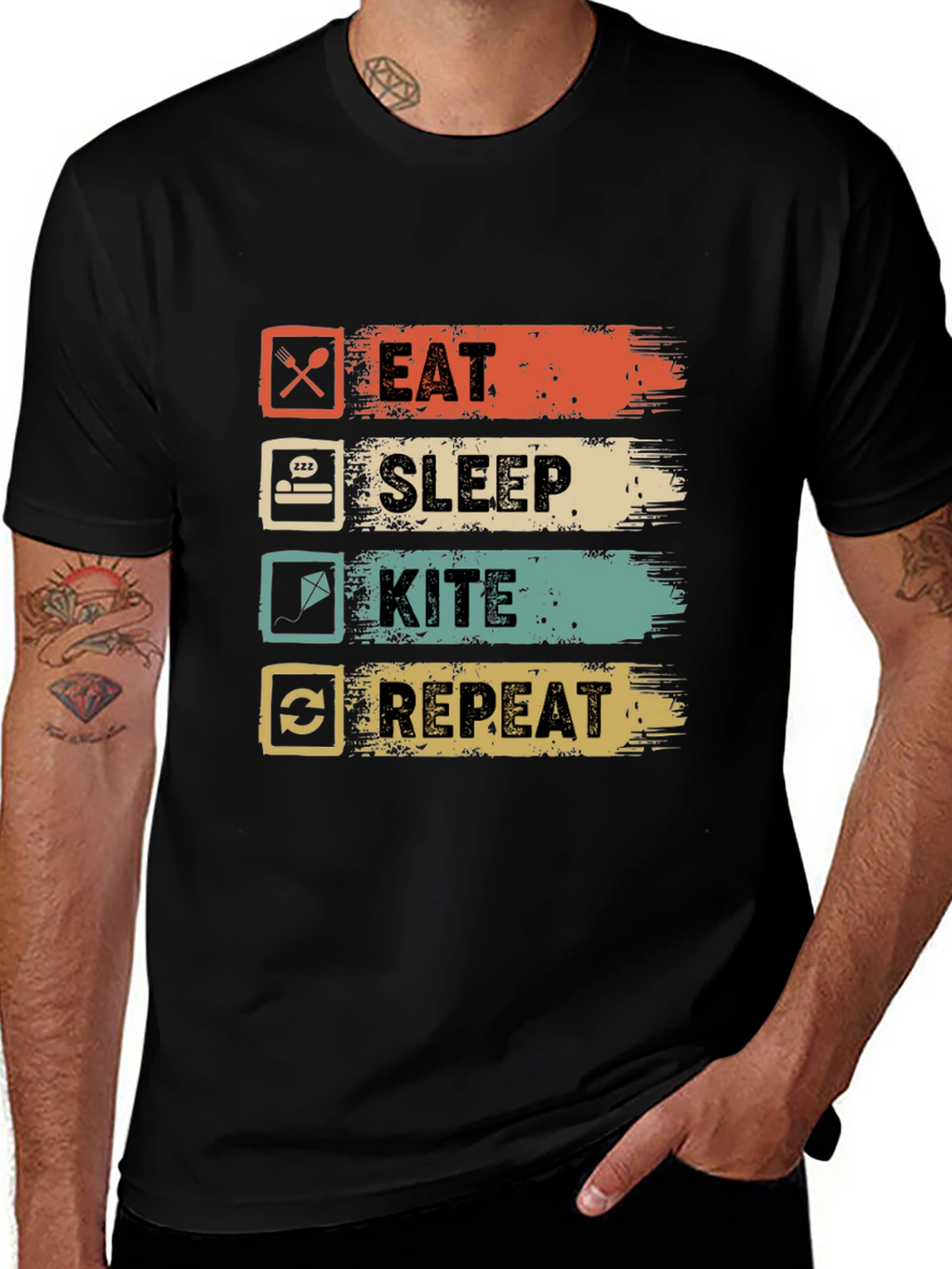Eat Sleep Kite Repeat Graphic Tee