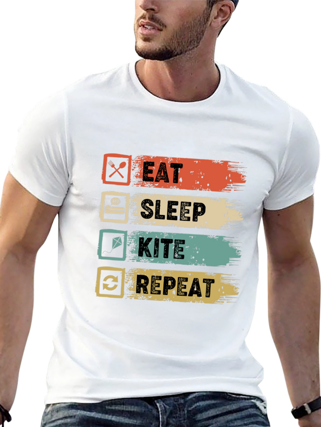 Eat Sleep Kite Repeat Graphic Tee