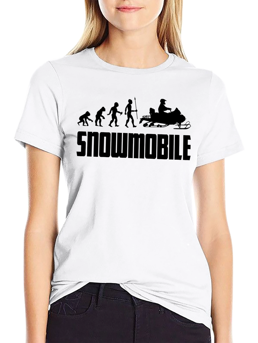 Snowmobile Evolution Graphic T-Shirt - Black