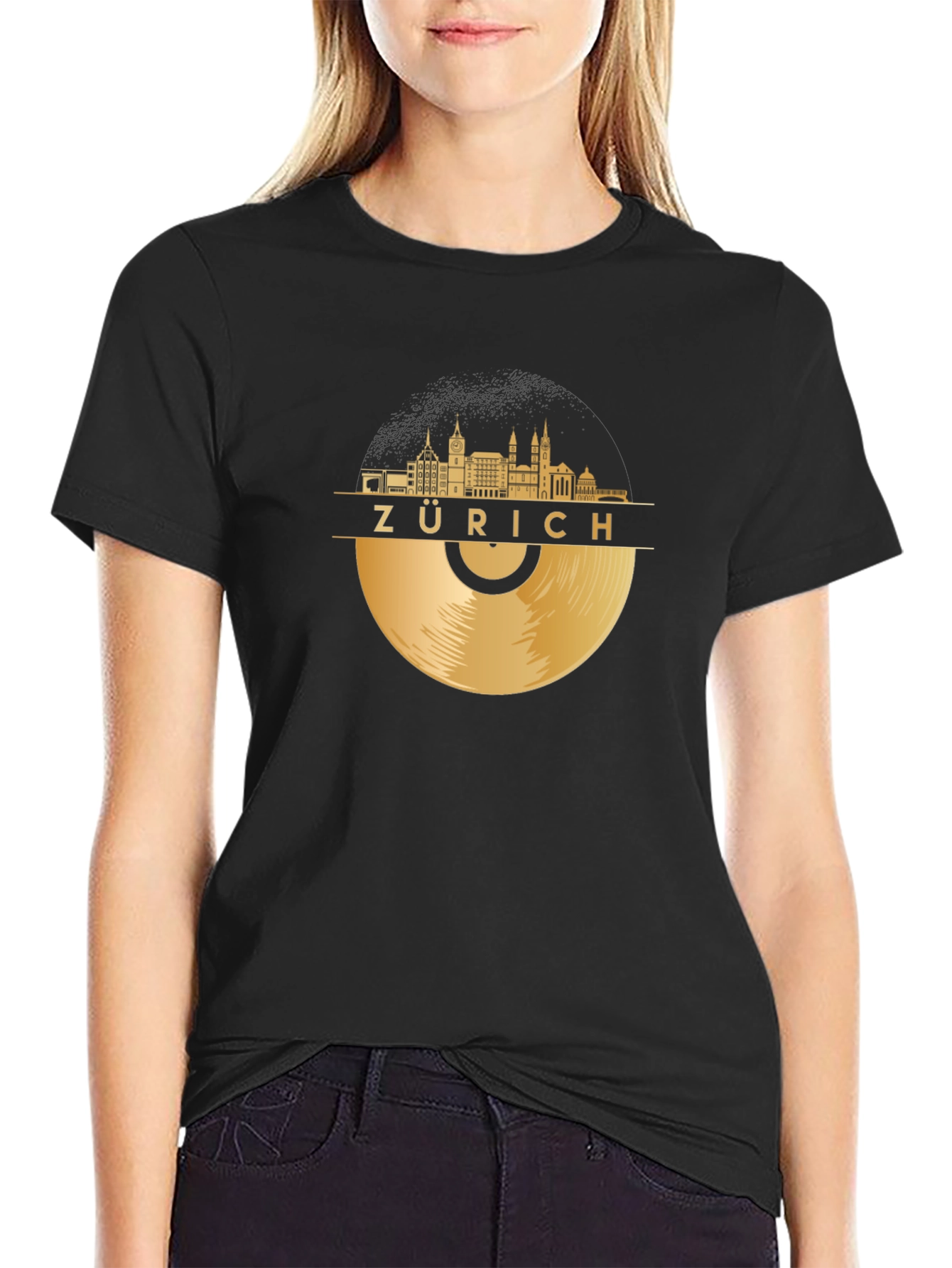 Zurich Skyline Record T-Shirt