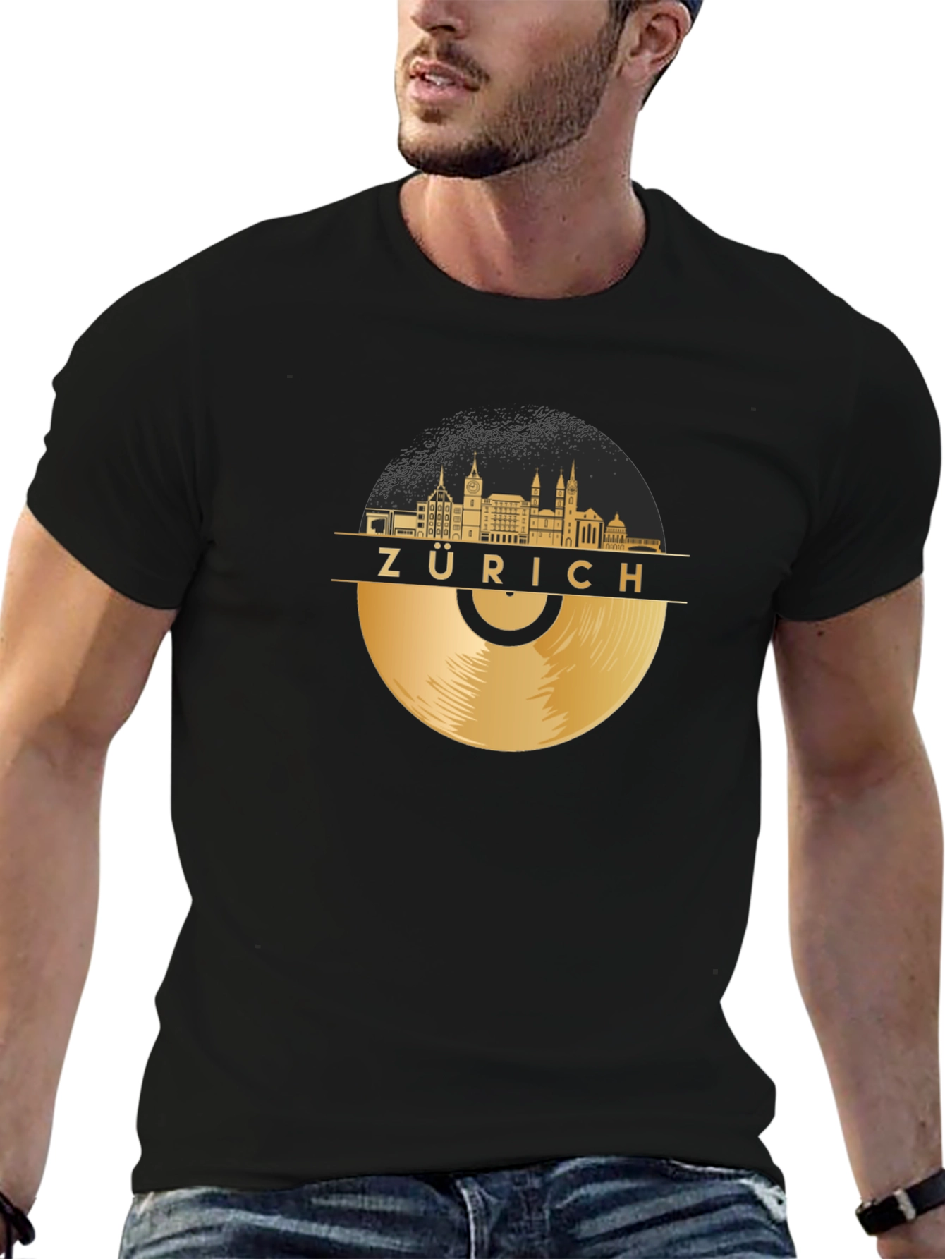 Zurich Skyline Record T-Shirt