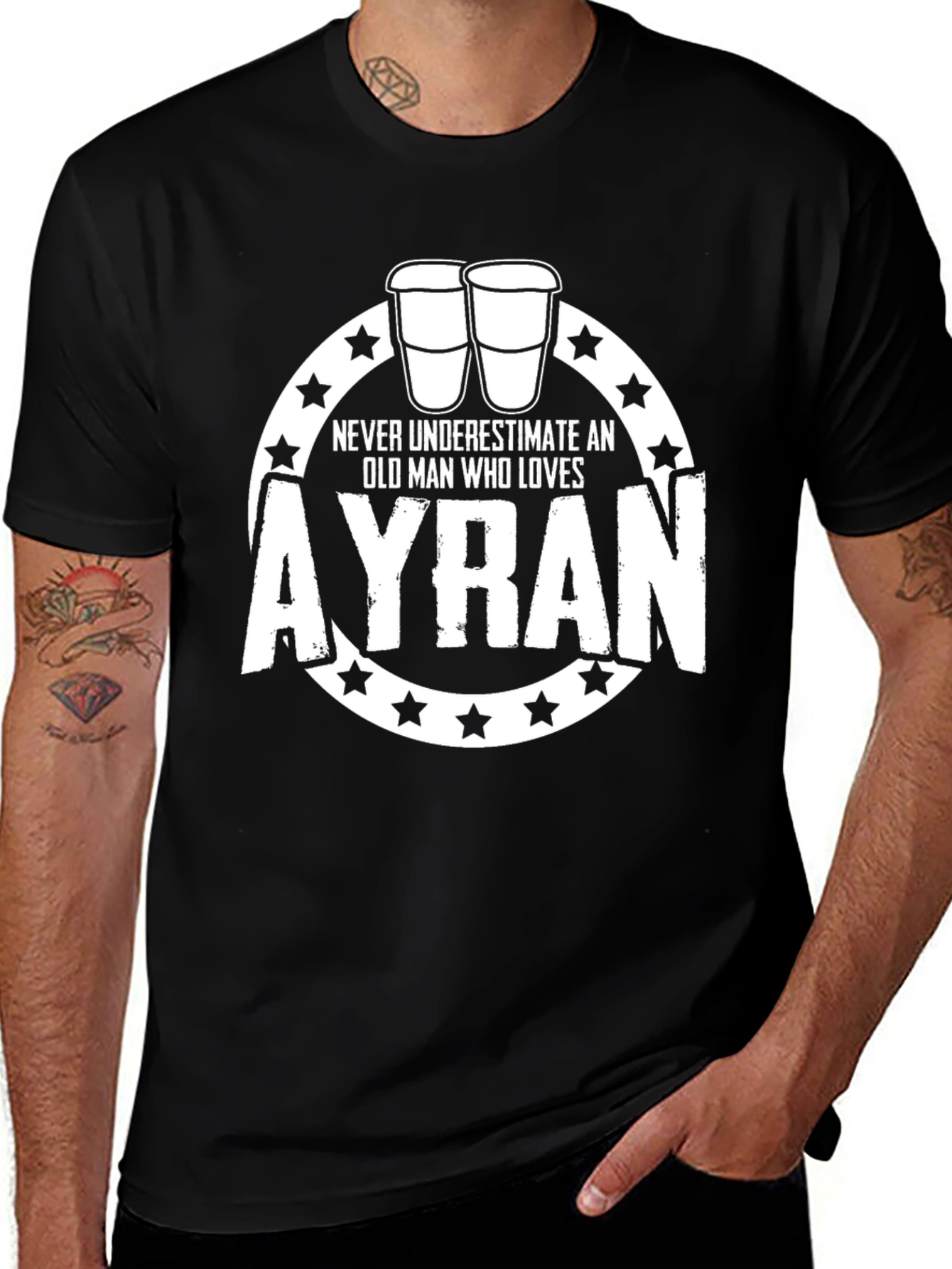 Funny Ayran Lover T-Shirt - Old Man Ayran Graphic Tee