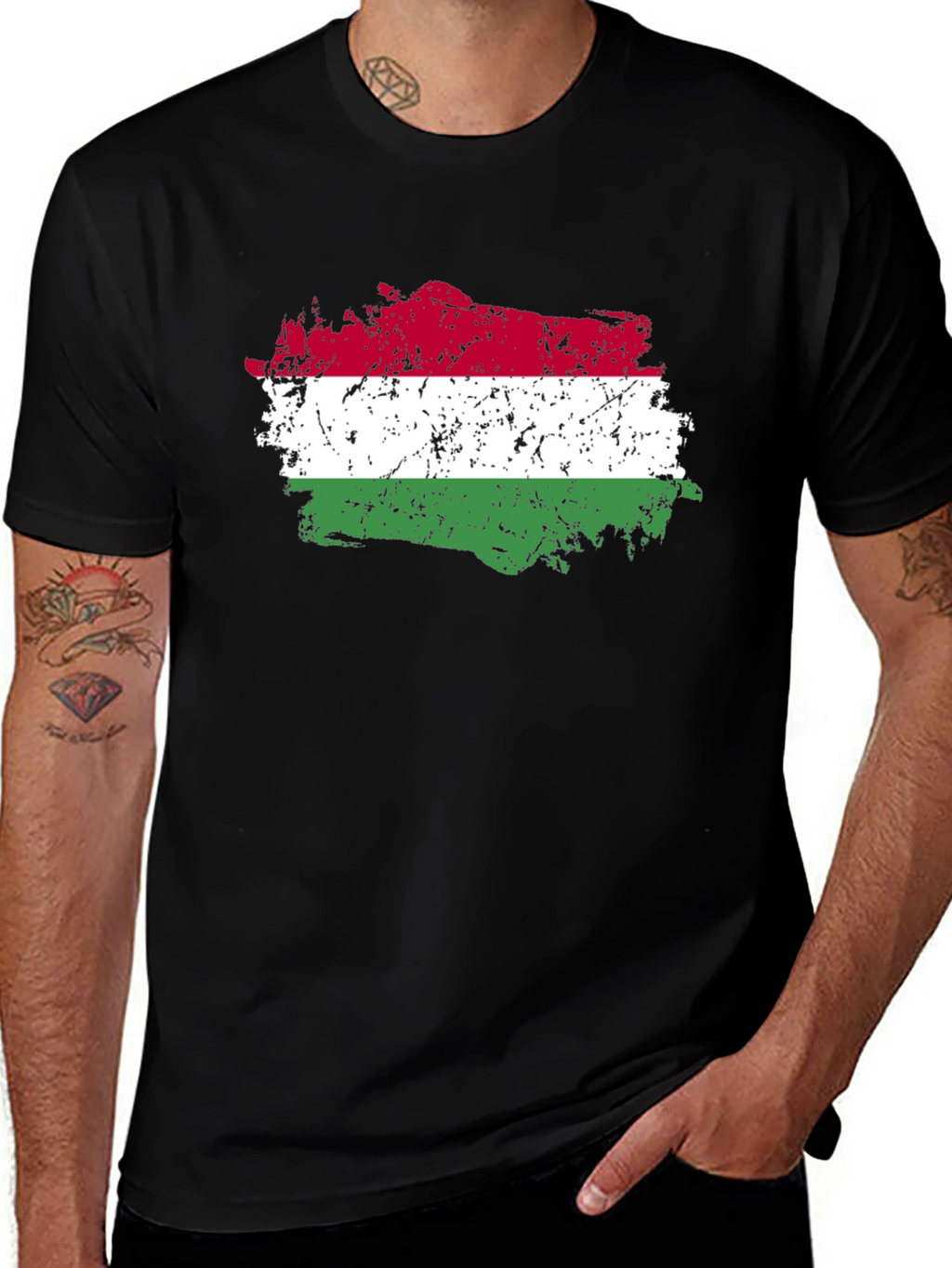 Hungary Flag Distressed T-Shirt