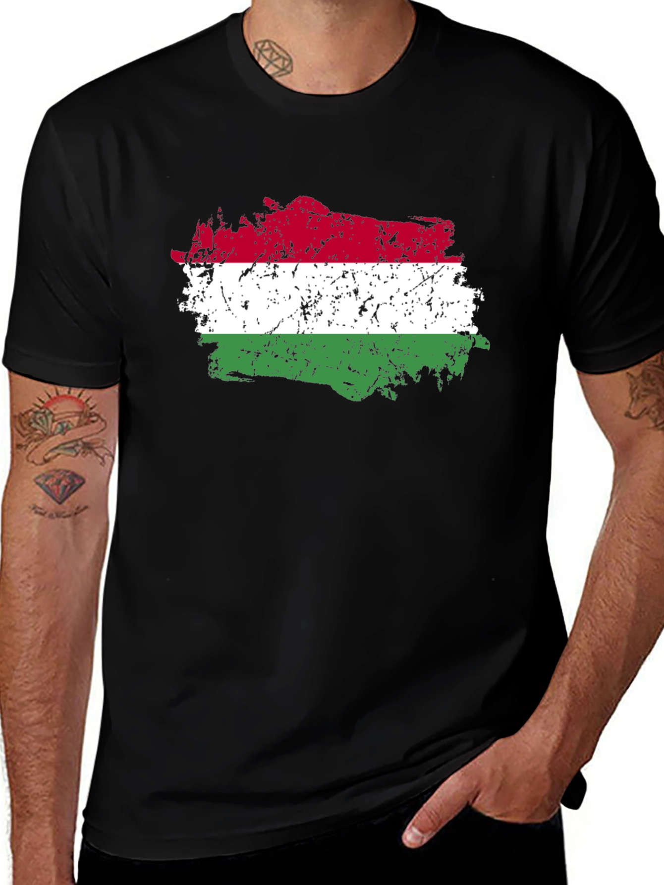 Hungary Flag Distressed T-Shirt