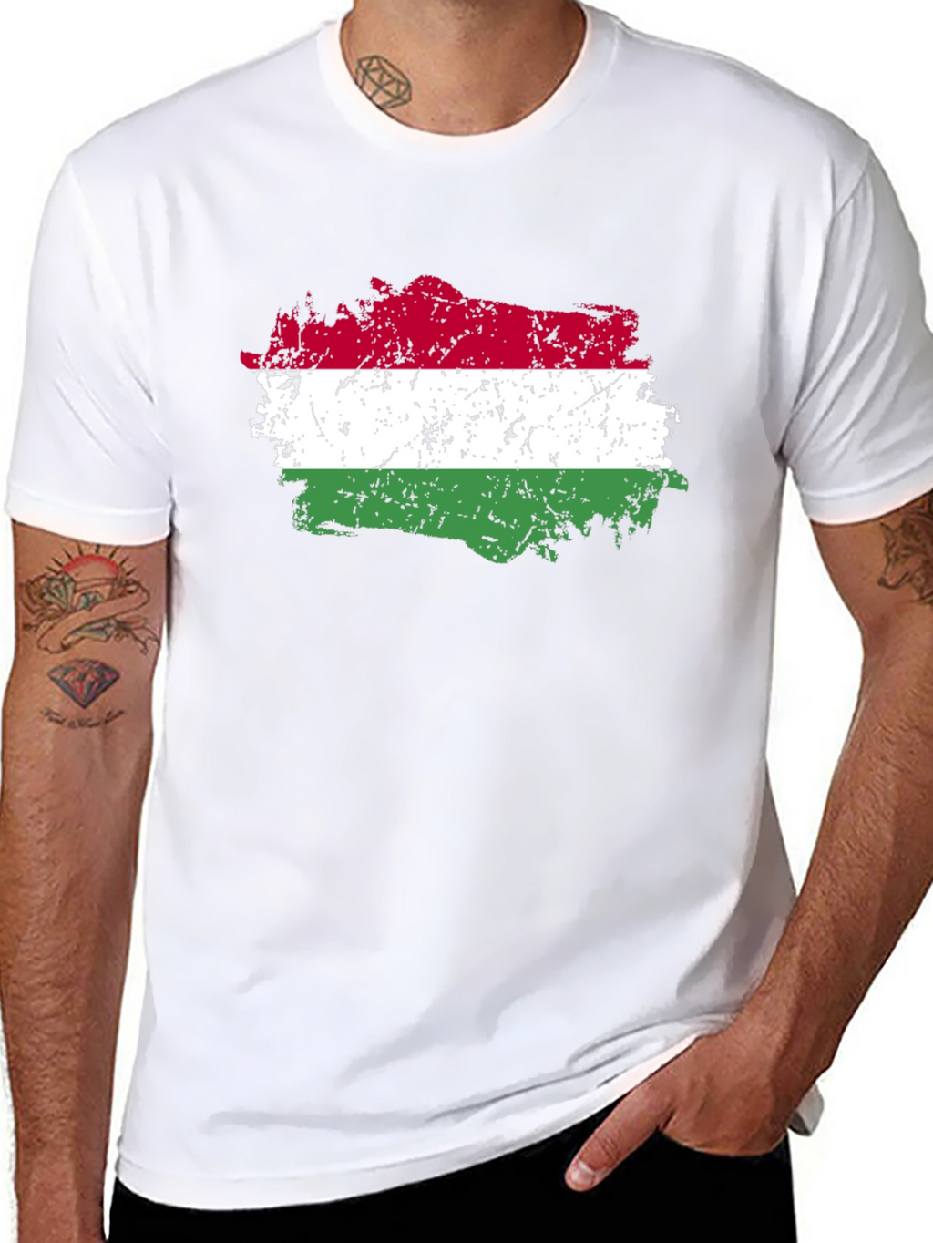 Hungary Flag Distressed T-Shirt