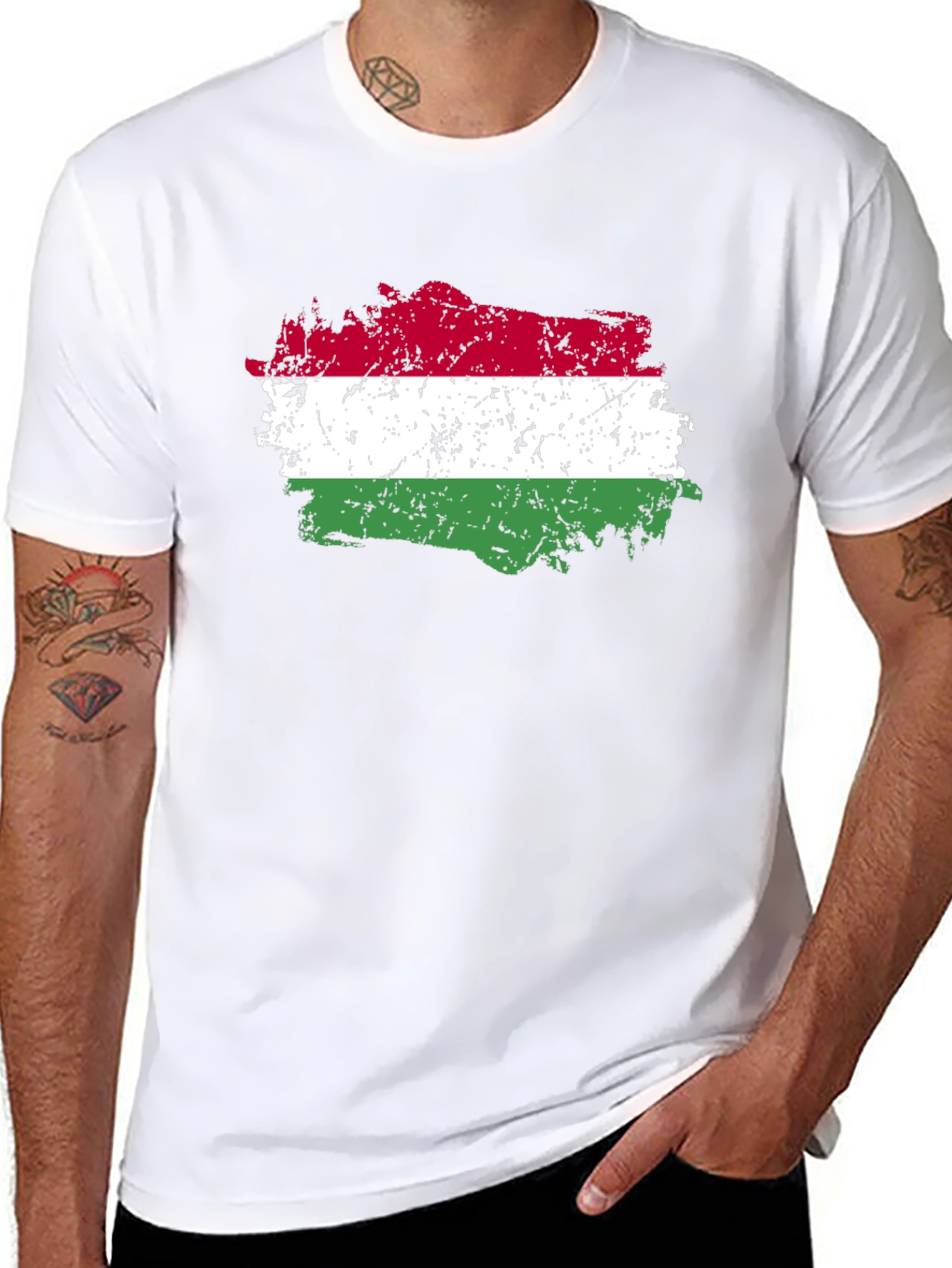 Hungary Flag Distressed T-Shirt