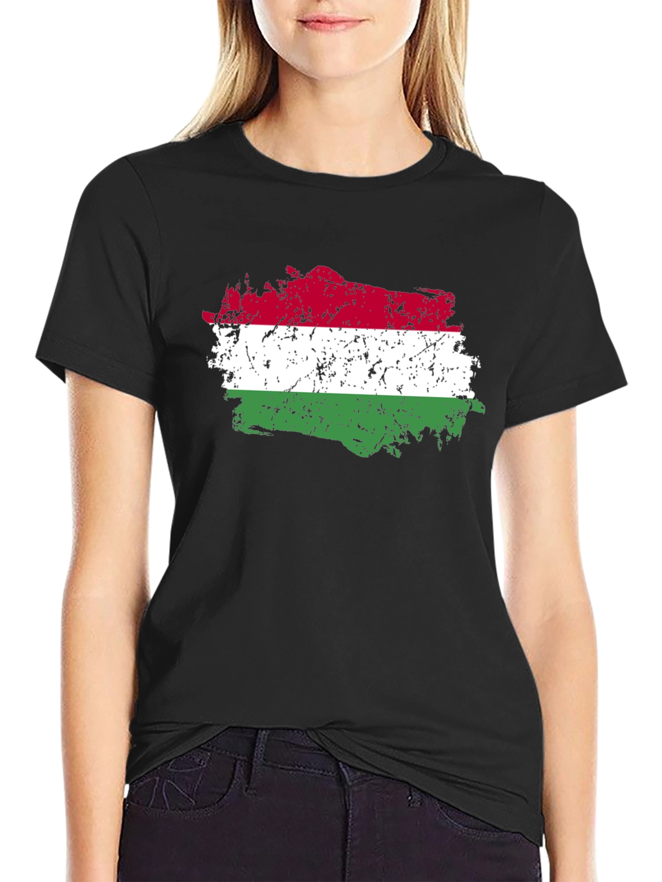 Hungary Flag Distressed T-Shirt