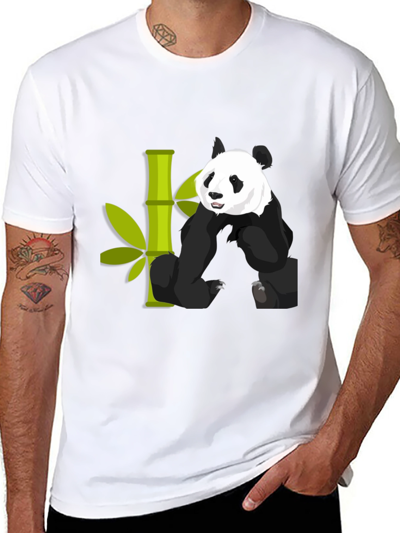Panda & Bamboo Graphic T-Shirt - Unique Design!