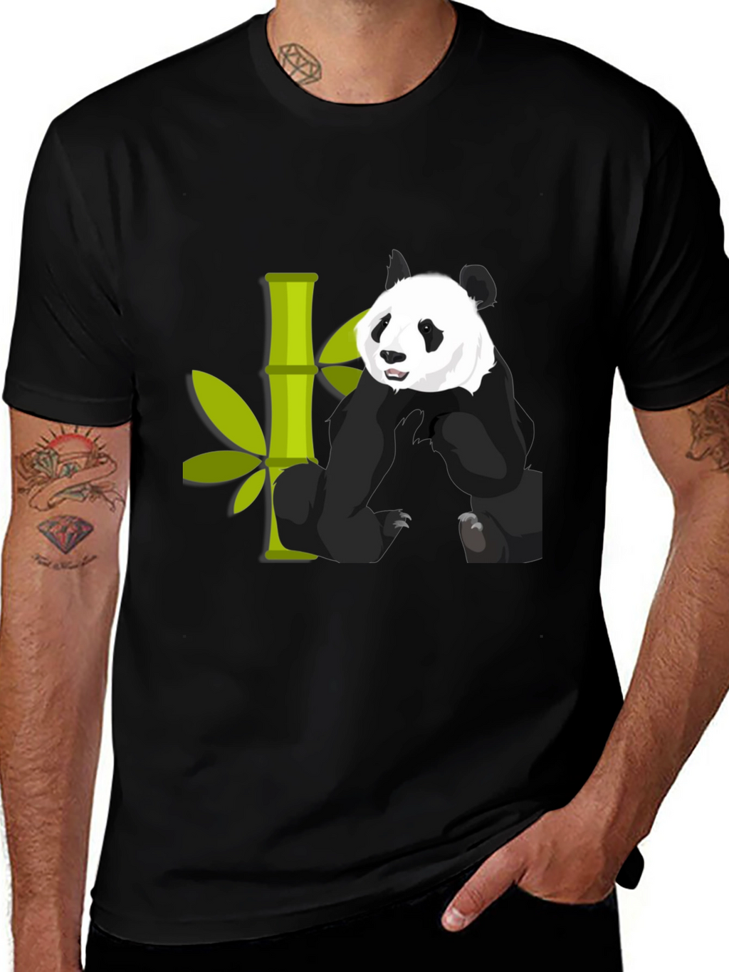 Panda & Bamboo Graphic T-Shirt - Unique Design!
