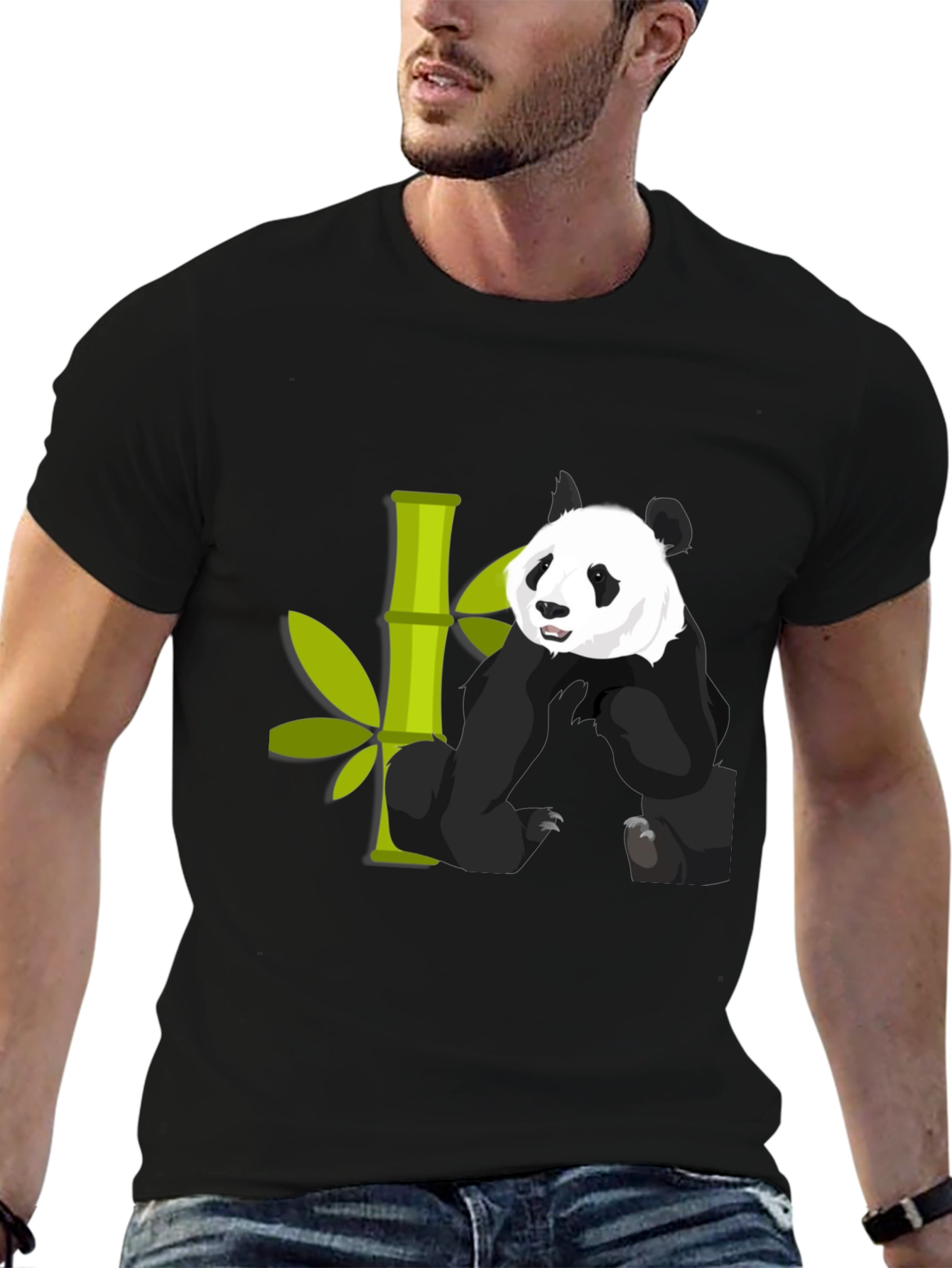 Panda & Bamboo Graphic T-Shirt - Unique Design!