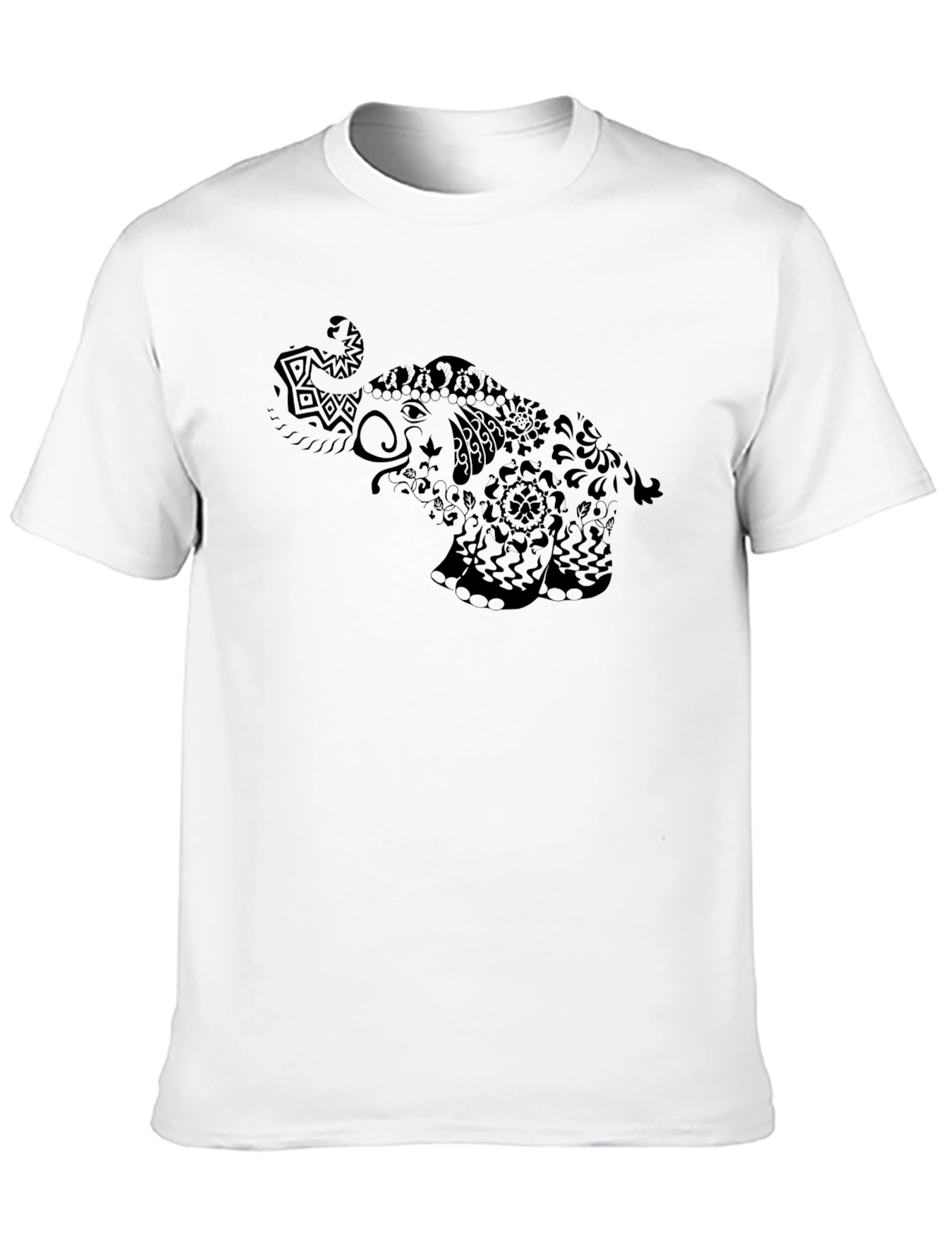 Elephant Graphic Tee - Black Cotton Comfort