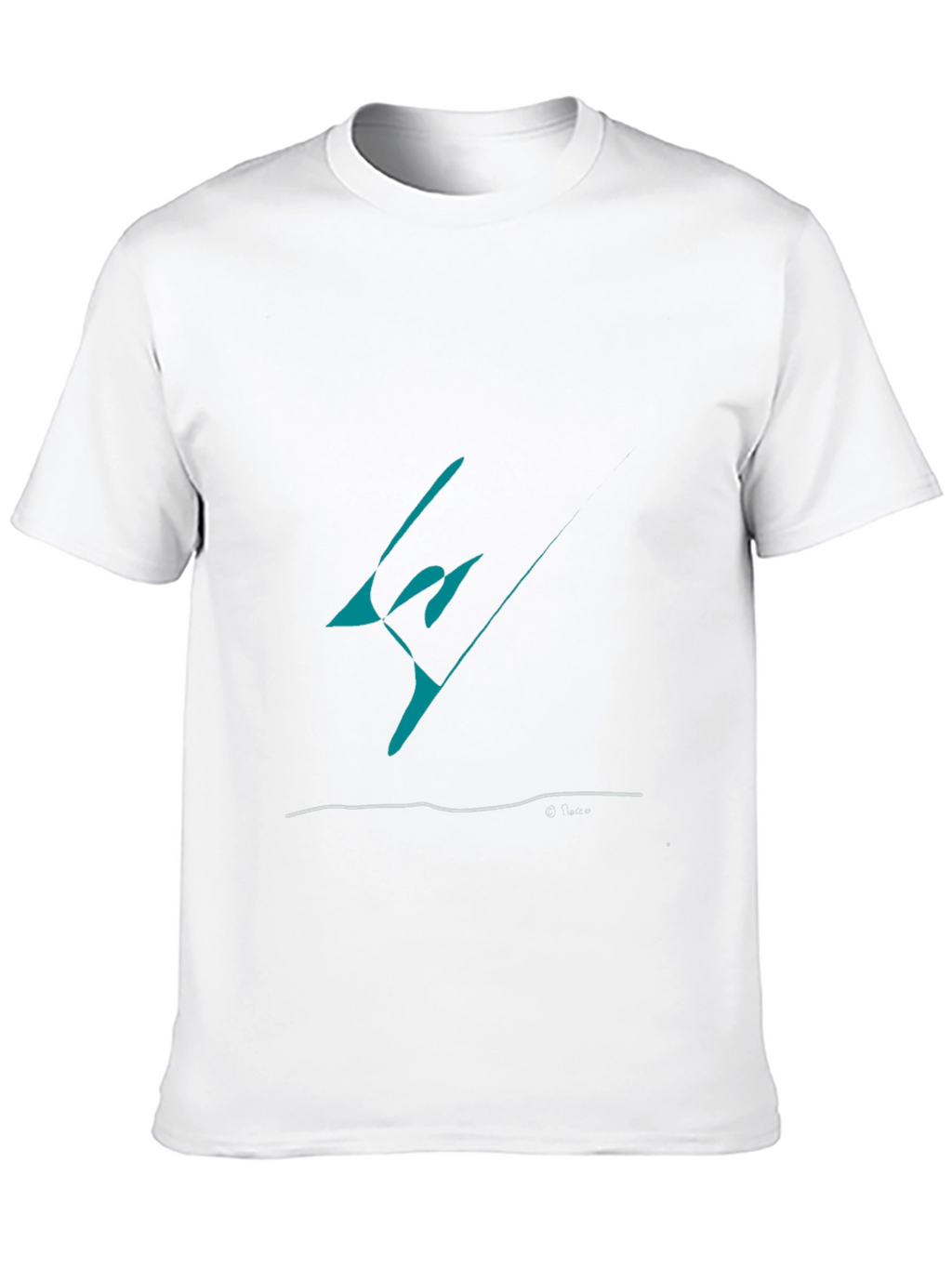 Abstract Teal Graphic Black T-Shirt
