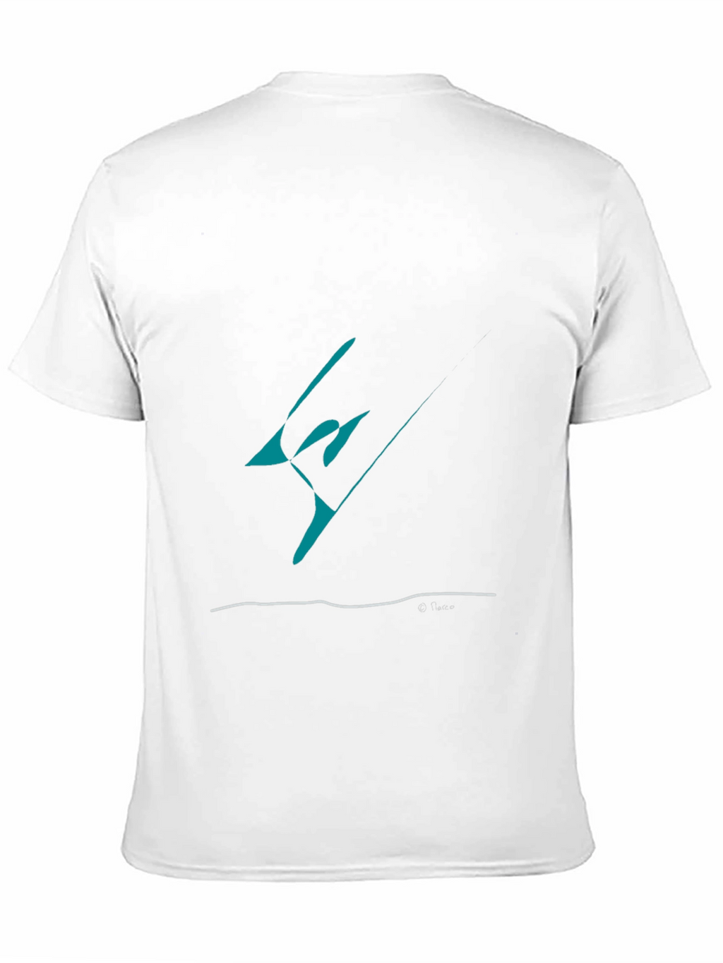 Abstract Teal Graphic Black T-Shirt