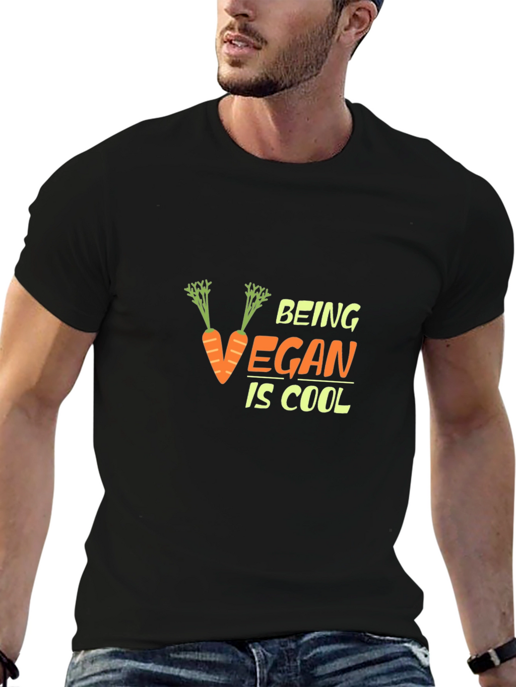 Being Vegan is Cool Black T-Shirt