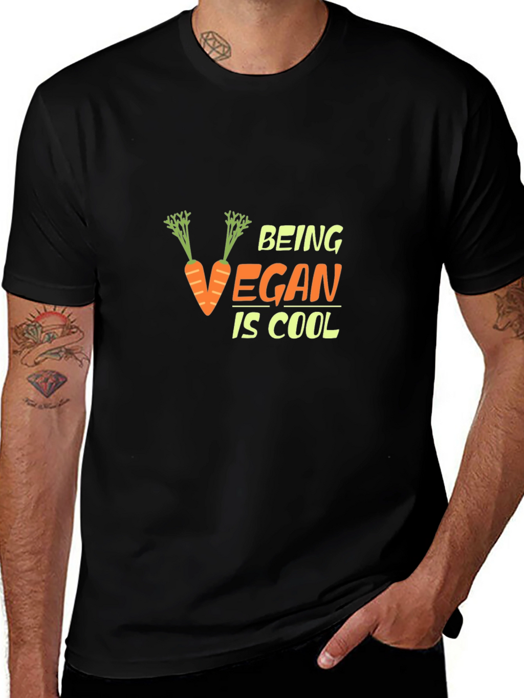 Being Vegan is Cool Black T-Shirt
