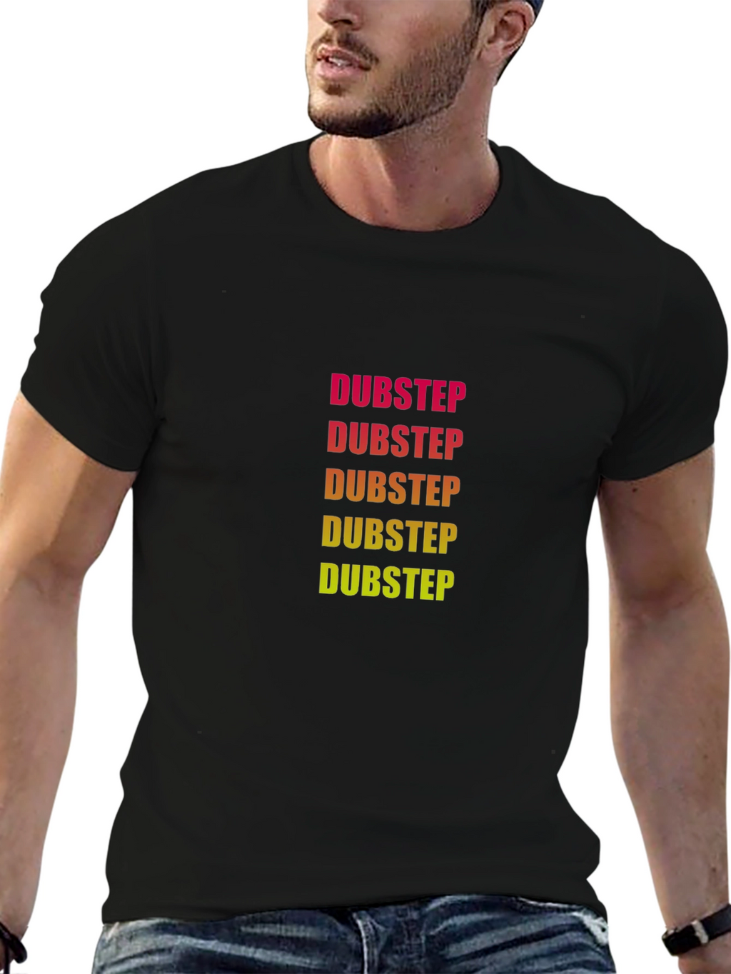 Dubstep Graphic Print Black T-Shirt