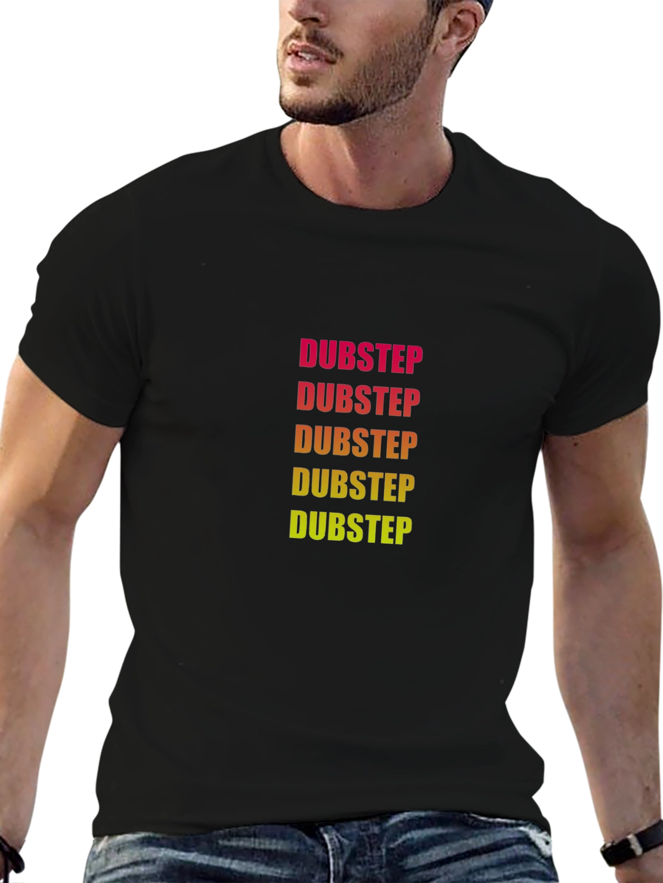 Dubstep Graphic Print Black T-Shirt