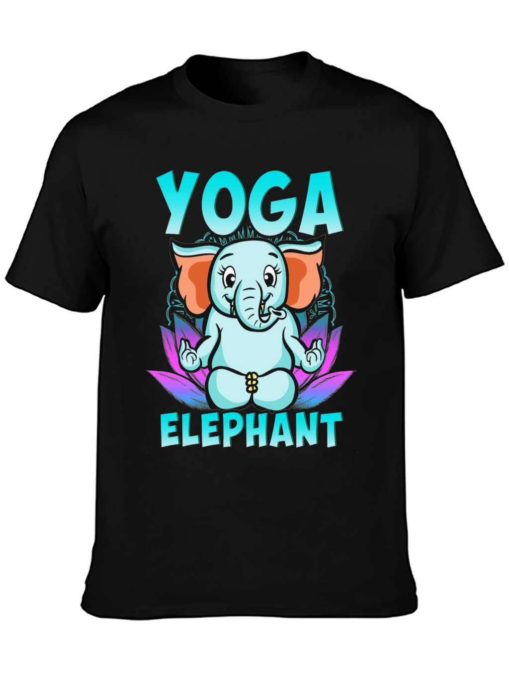 Yoga Elephant Graphic Tee - Black