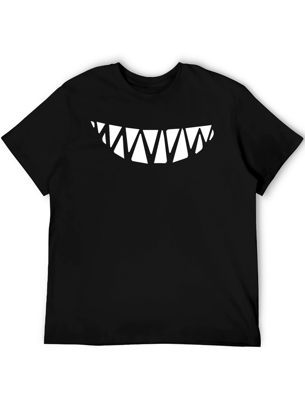 Mens Black T-Shirt with Sharp Teeth Graphic