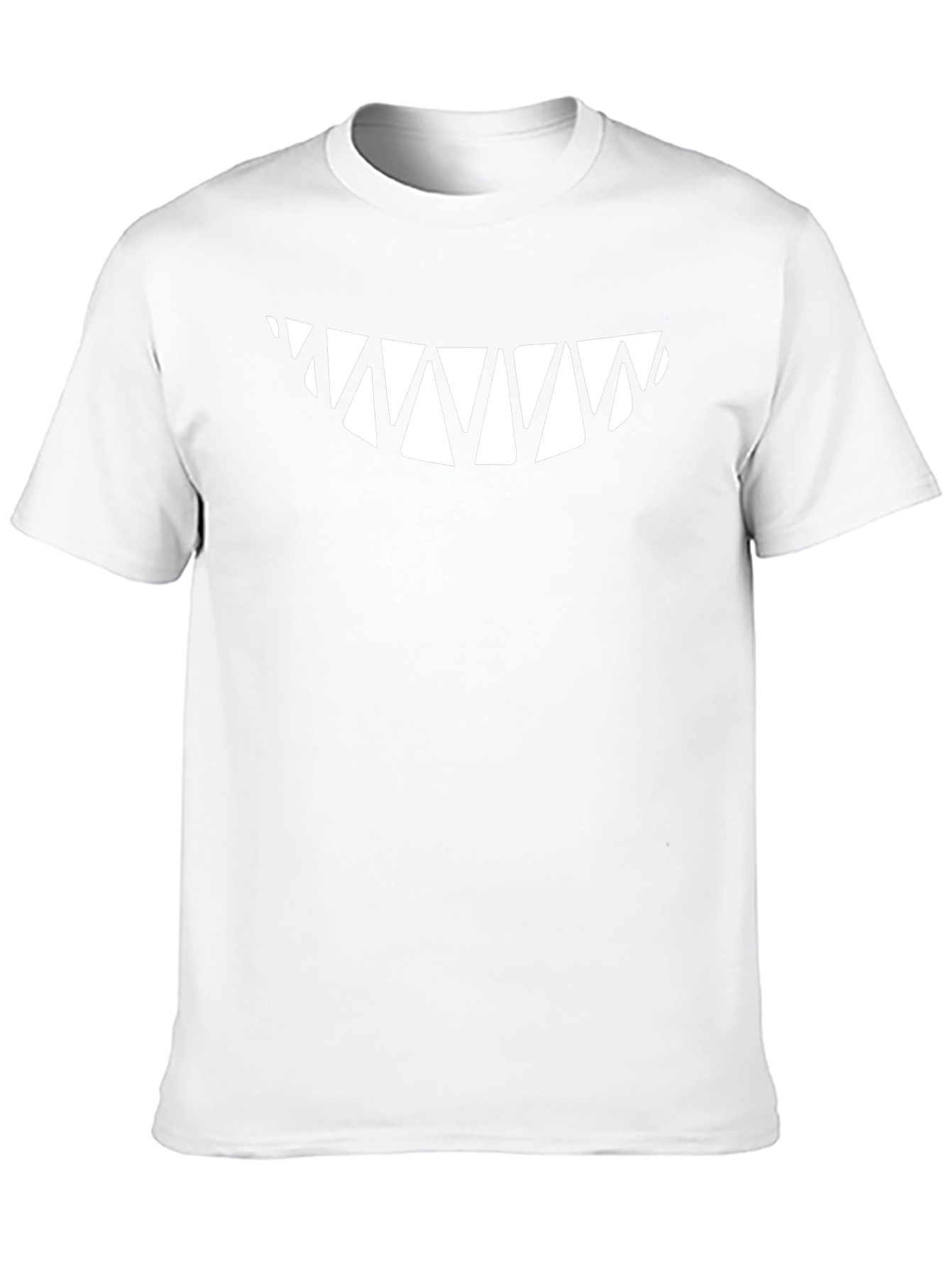 Mens Black T-Shirt with Sharp Teeth Graphic