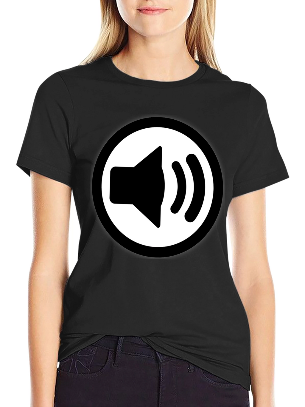 Speaker Icon Black T-Shirt