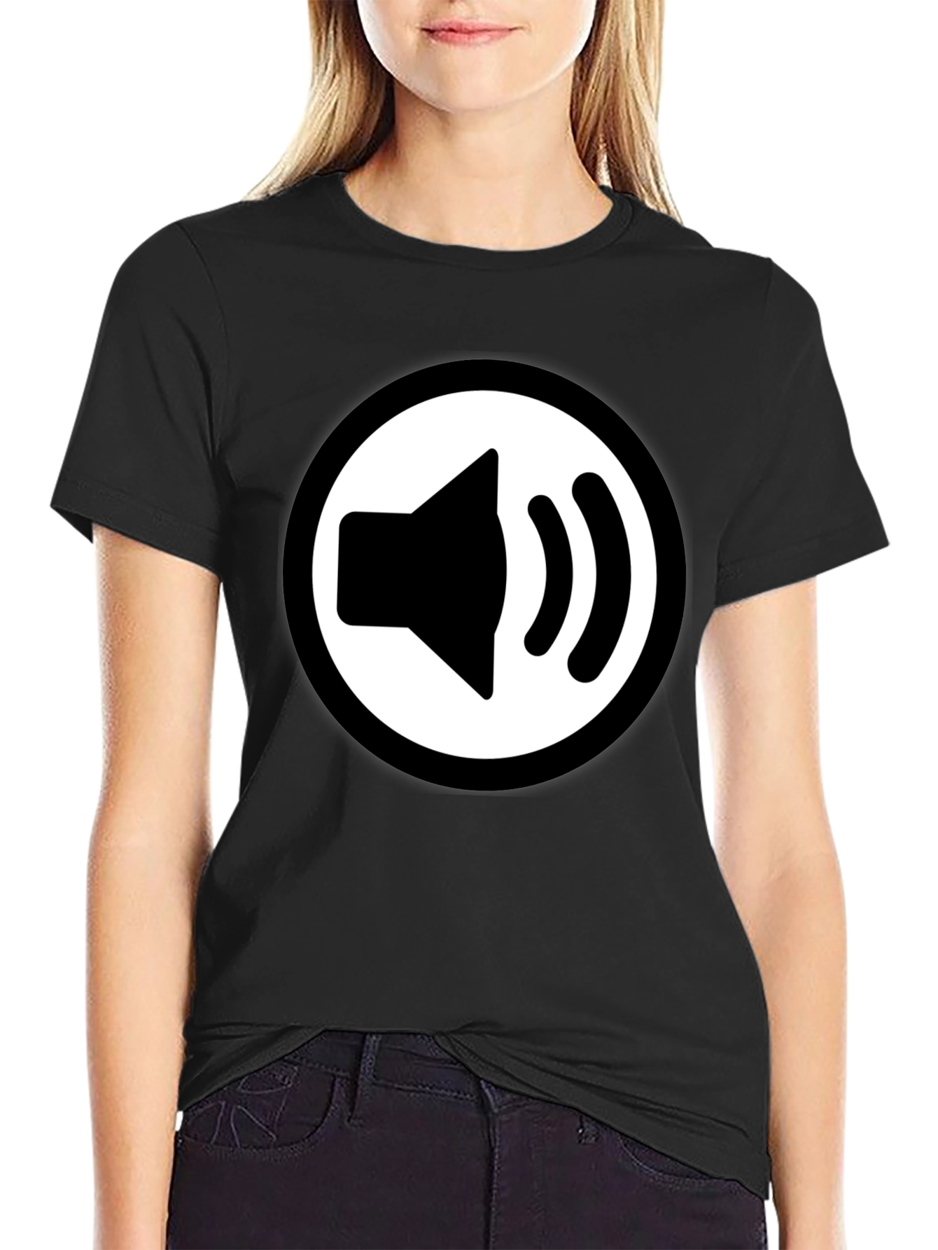 Speaker Icon Black T-Shirt