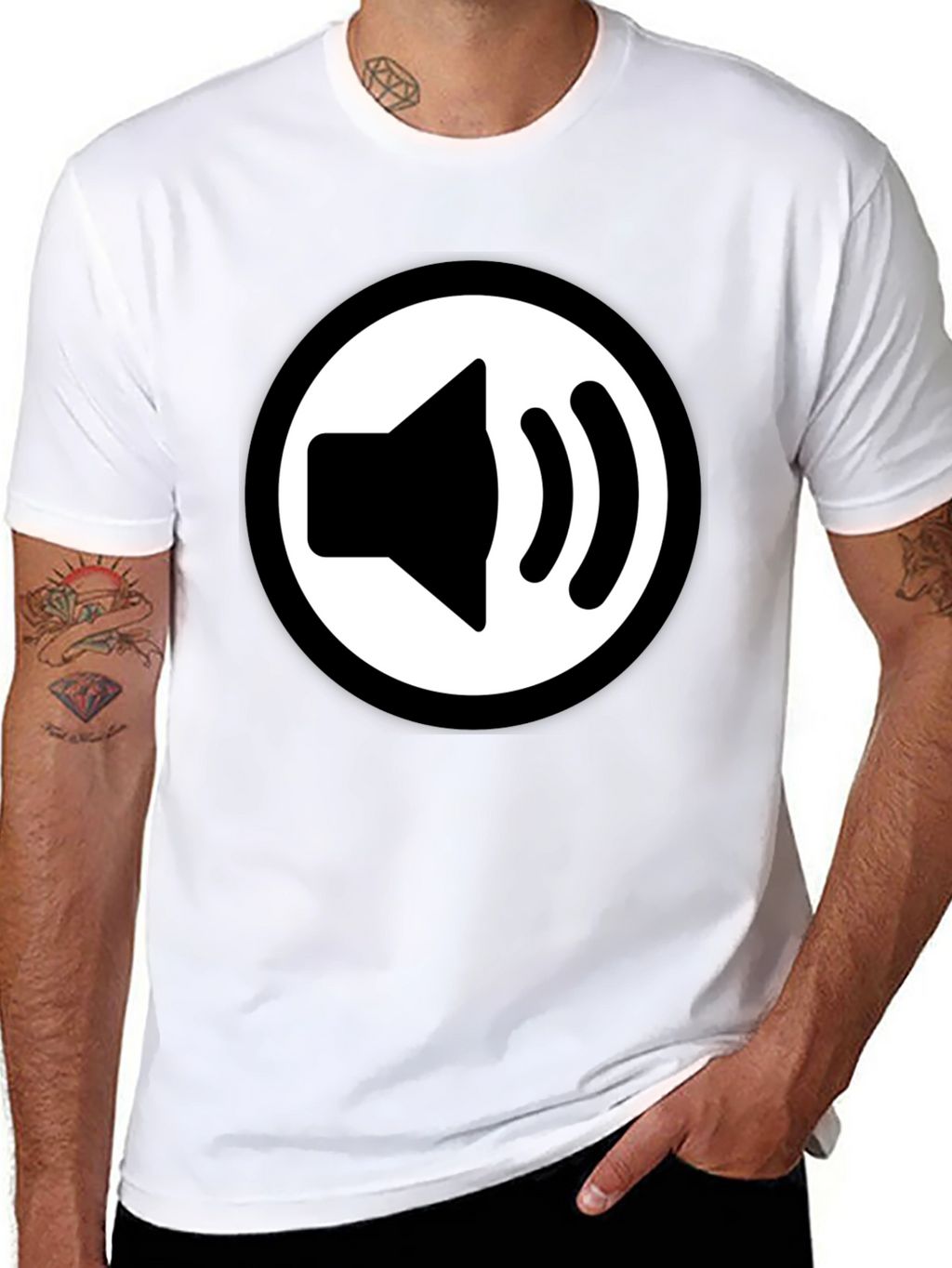 Speaker Icon Black T-Shirt