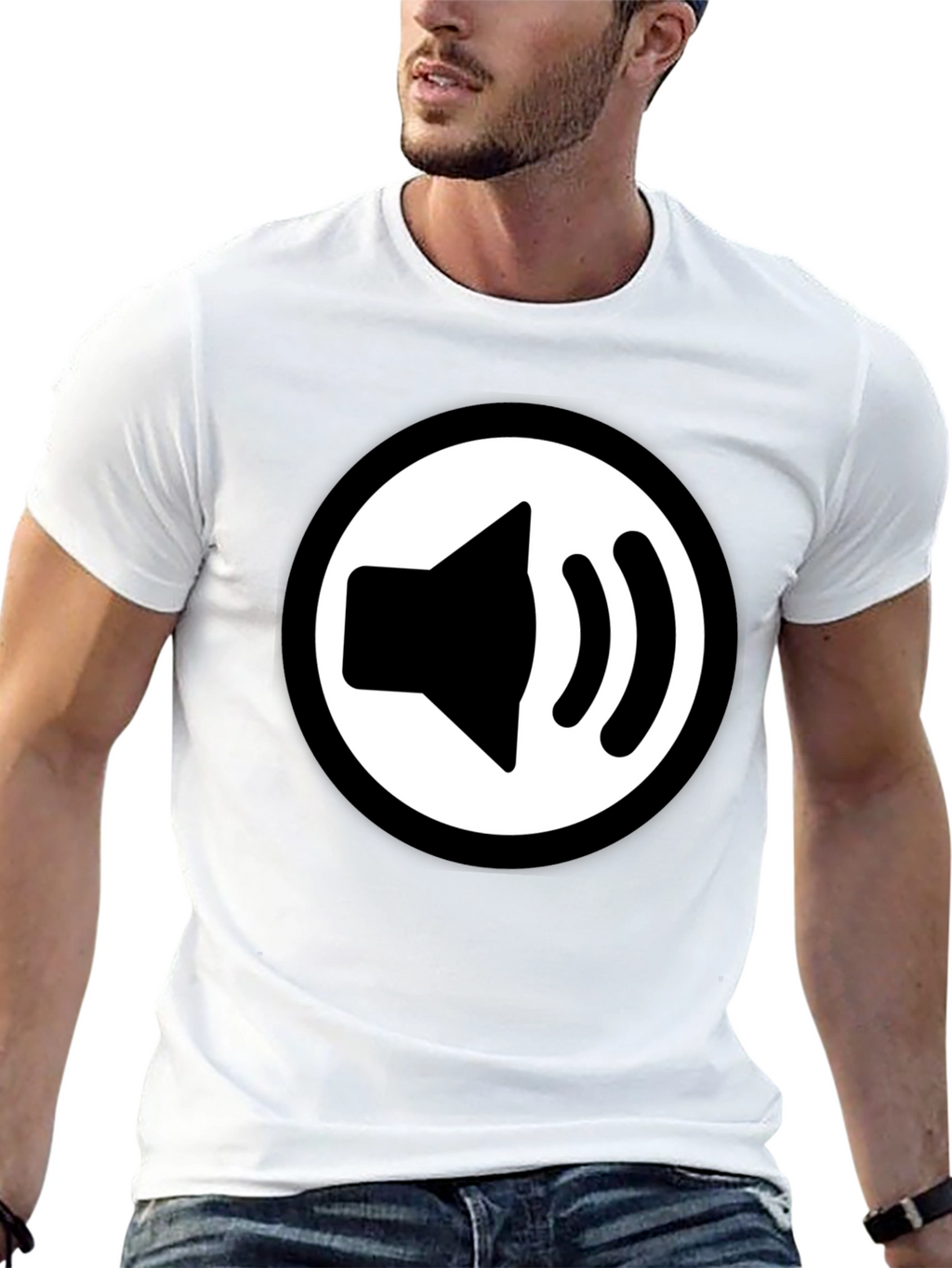 Speaker Icon Black T-Shirt