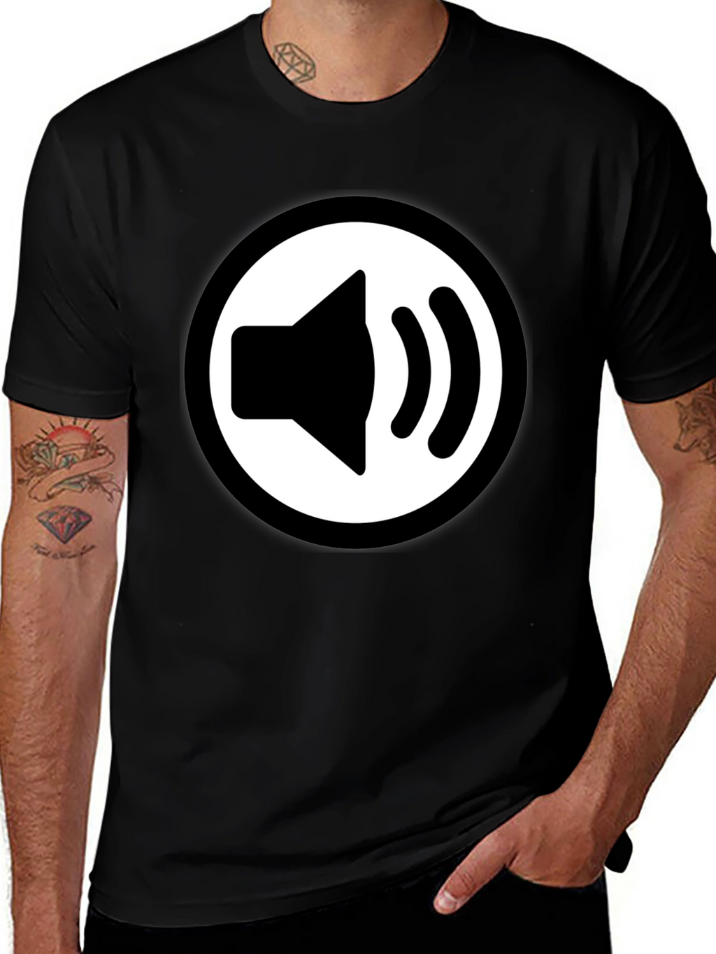 Speaker Icon Black T-Shirt