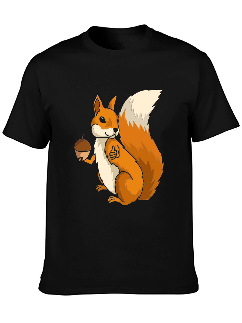 Squirrel Graphic T-Shirt - Black Cotton Blend