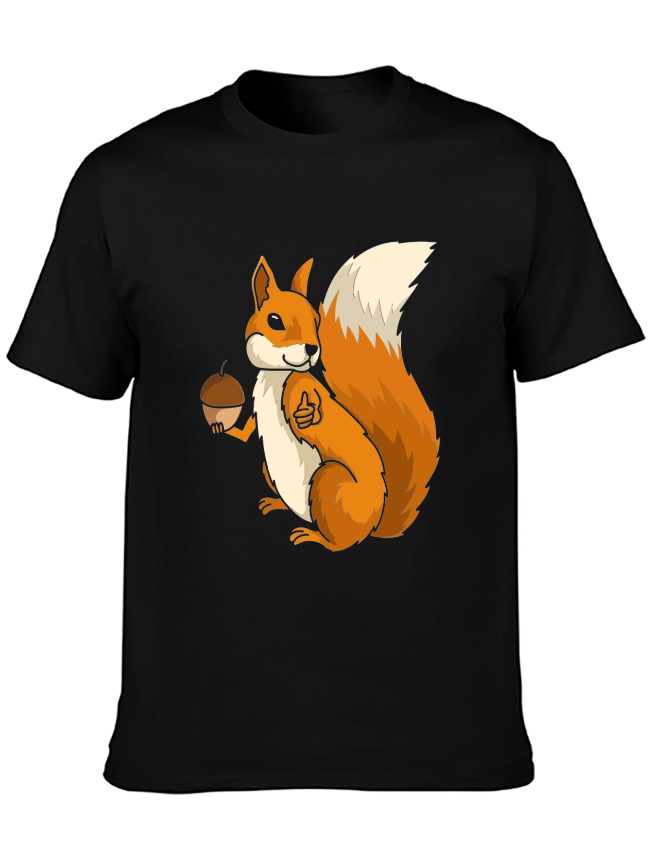 Squirrel Graphic T-Shirt - Black Cotton Blend