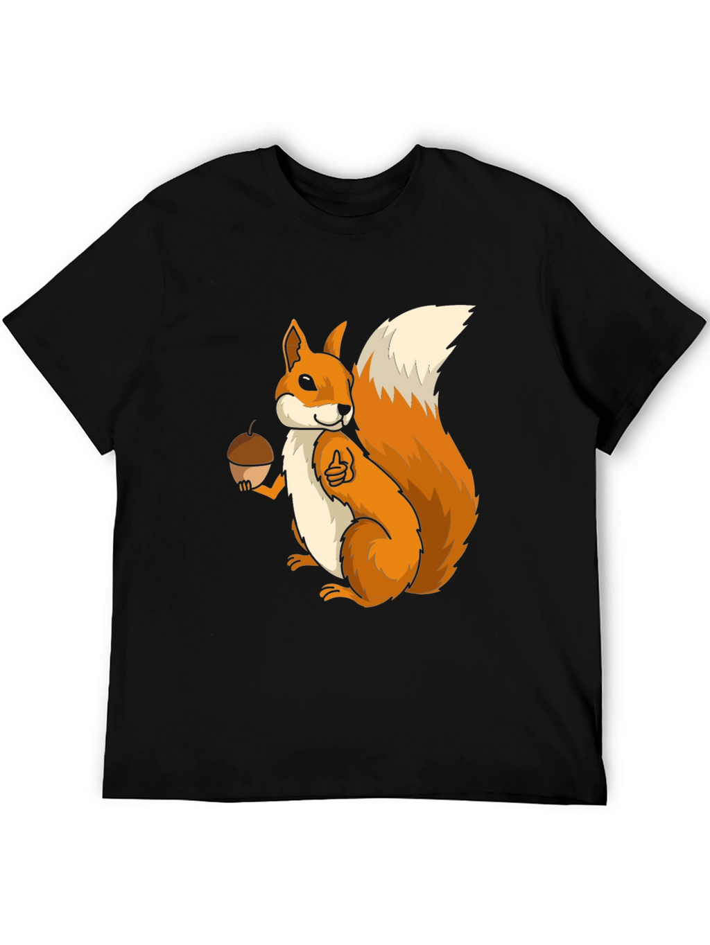 Squirrel Graphic T-Shirt - Black Cotton Blend