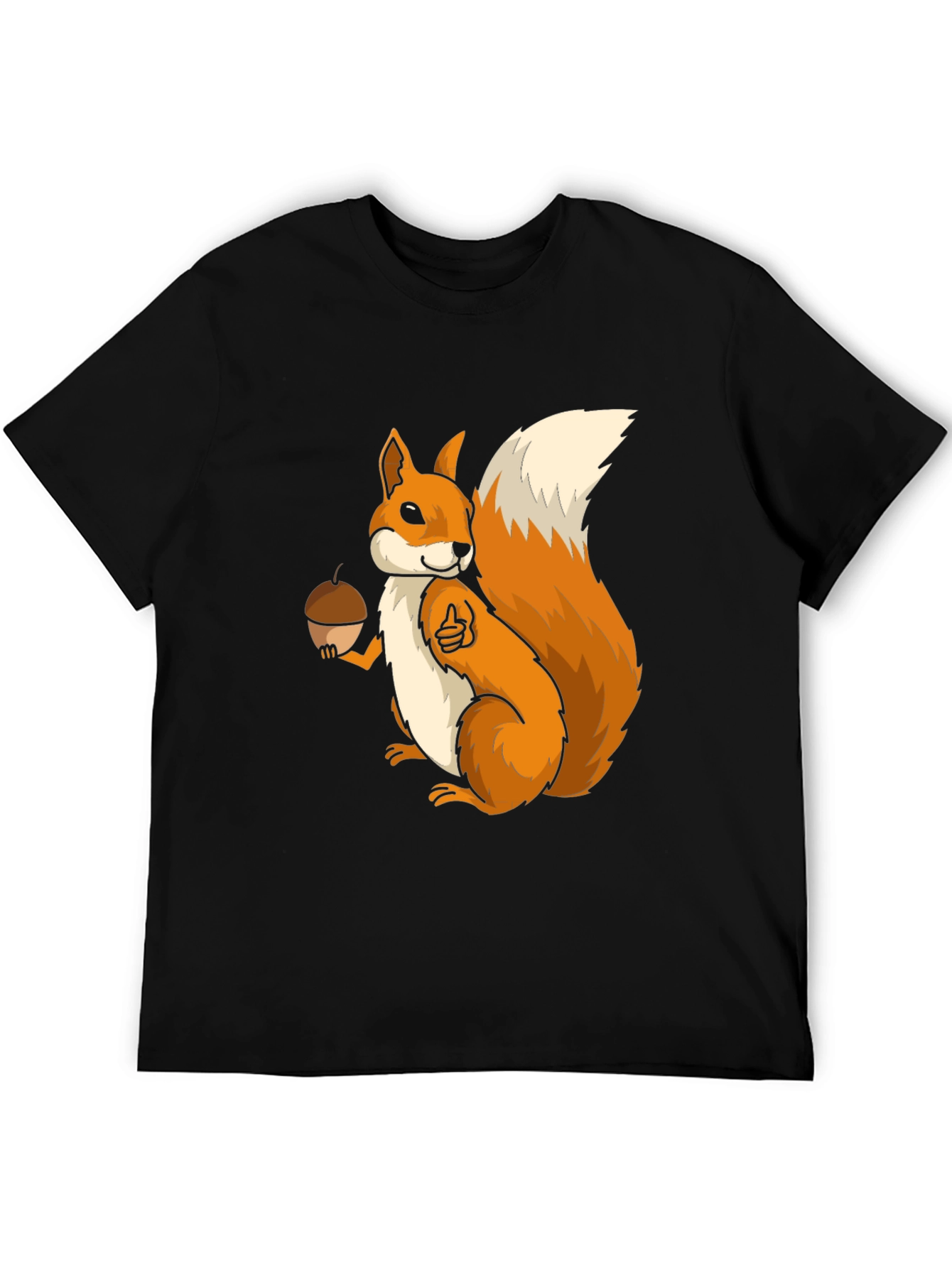 Squirrel Graphic T-Shirt - Black Cotton Blend