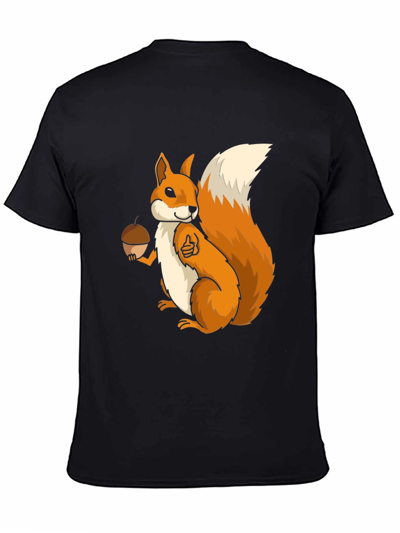 Squirrel Graphic T-Shirt - Black Cotton Blend