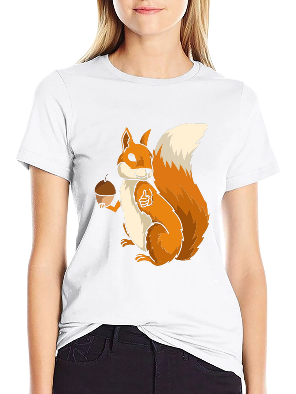 Squirrel Graphic T-Shirt - Black Cotton Blend