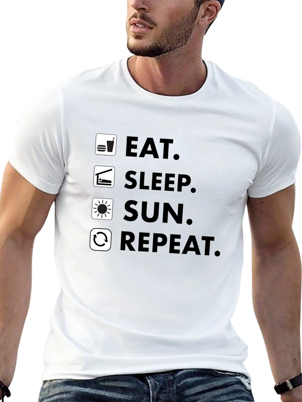 Eat Sleep Sun Repeat - Graphic T-Shirt